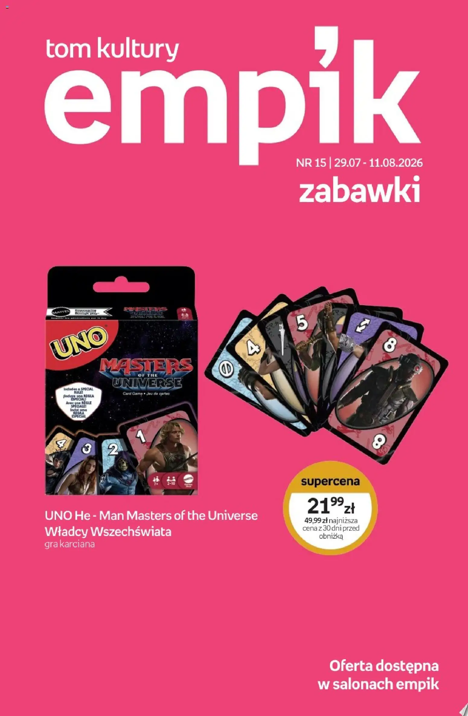 Pogląd gazetki "Empik promocje - Tom kultury Zabawki" ze sklepu Empik ważnej od 29.07.2026 - Gra, Zabawki