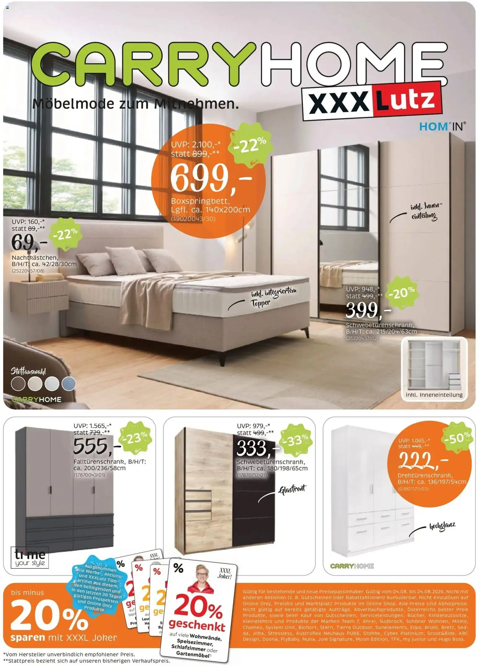 Vorschau der Angebote: XXXLutz Schlafzimmer gültig ab 04.08.2026
