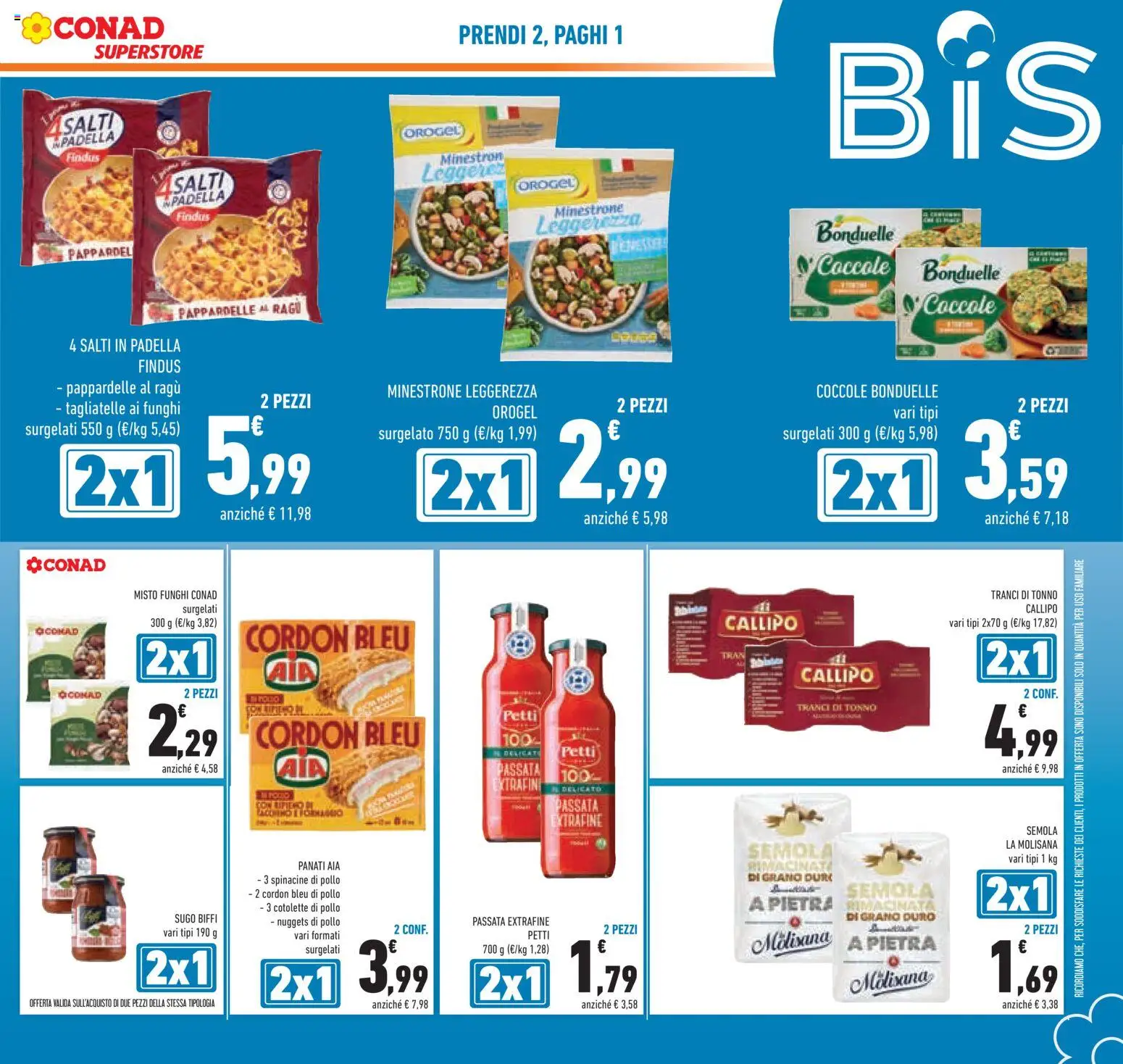 Anteprima dell'opuscolo Conad volantino Superstore Lombardia dal negozio Conad valido da 07/10/2026 - Pollo, Funghi, Tagliatelle, Nuggets, Padella, Semola, Cotolette di pollo, La Molisana