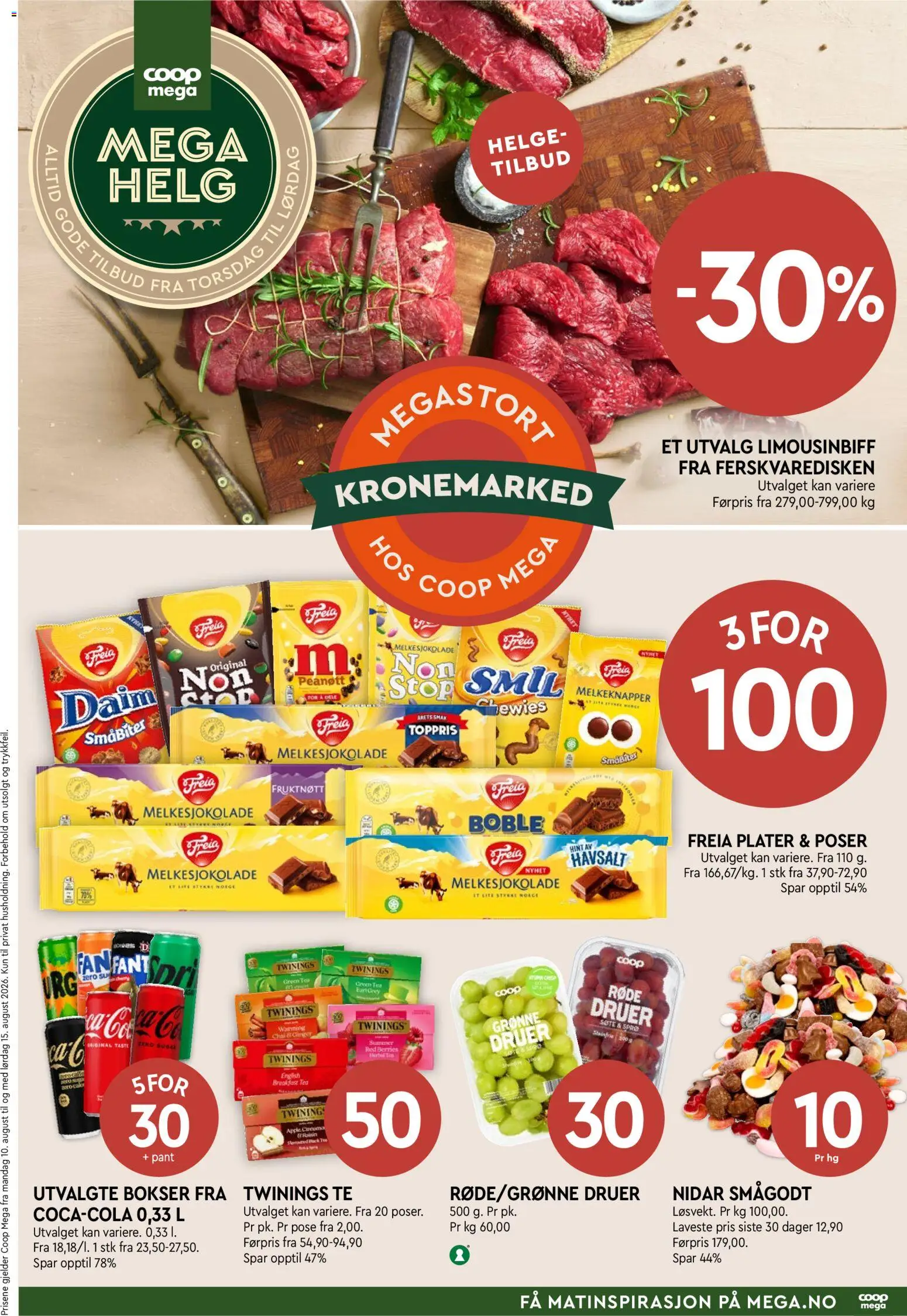Forhåndsvis Coop Mega Mega Helg fra butikk Coop Mega gyldig fra 13/08/2026