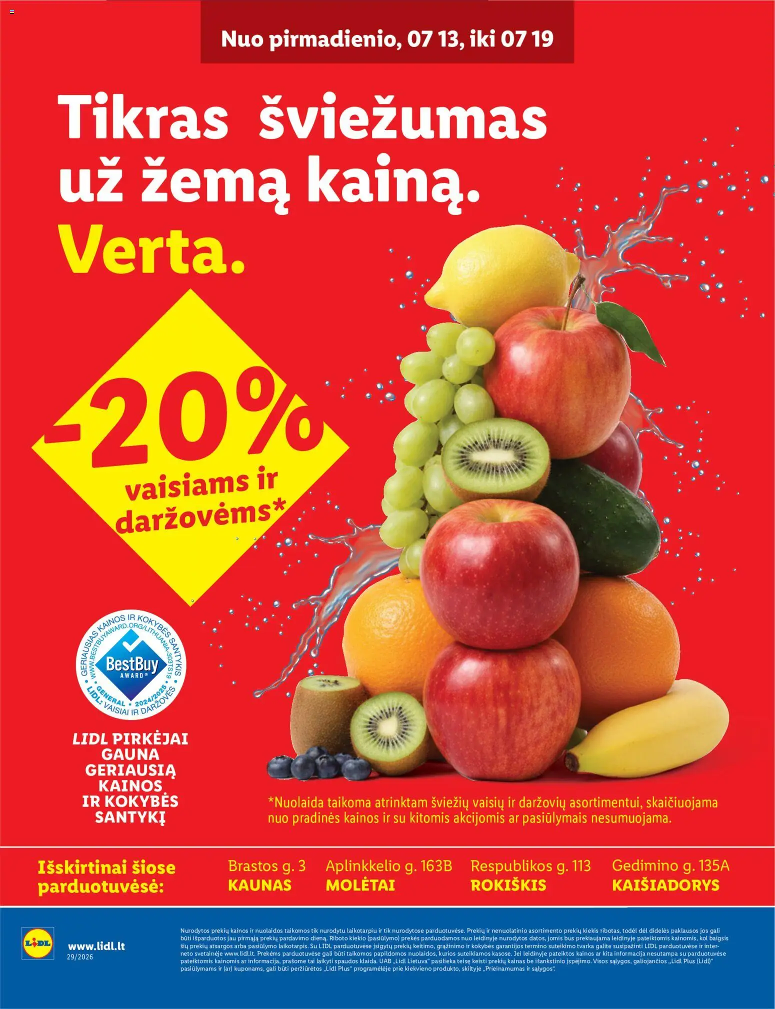 LIDL parduotuvės leidinio LIDL leidinys - Nuolaidų šturmas galiojančio nuo 2026.07.13 peržiūra