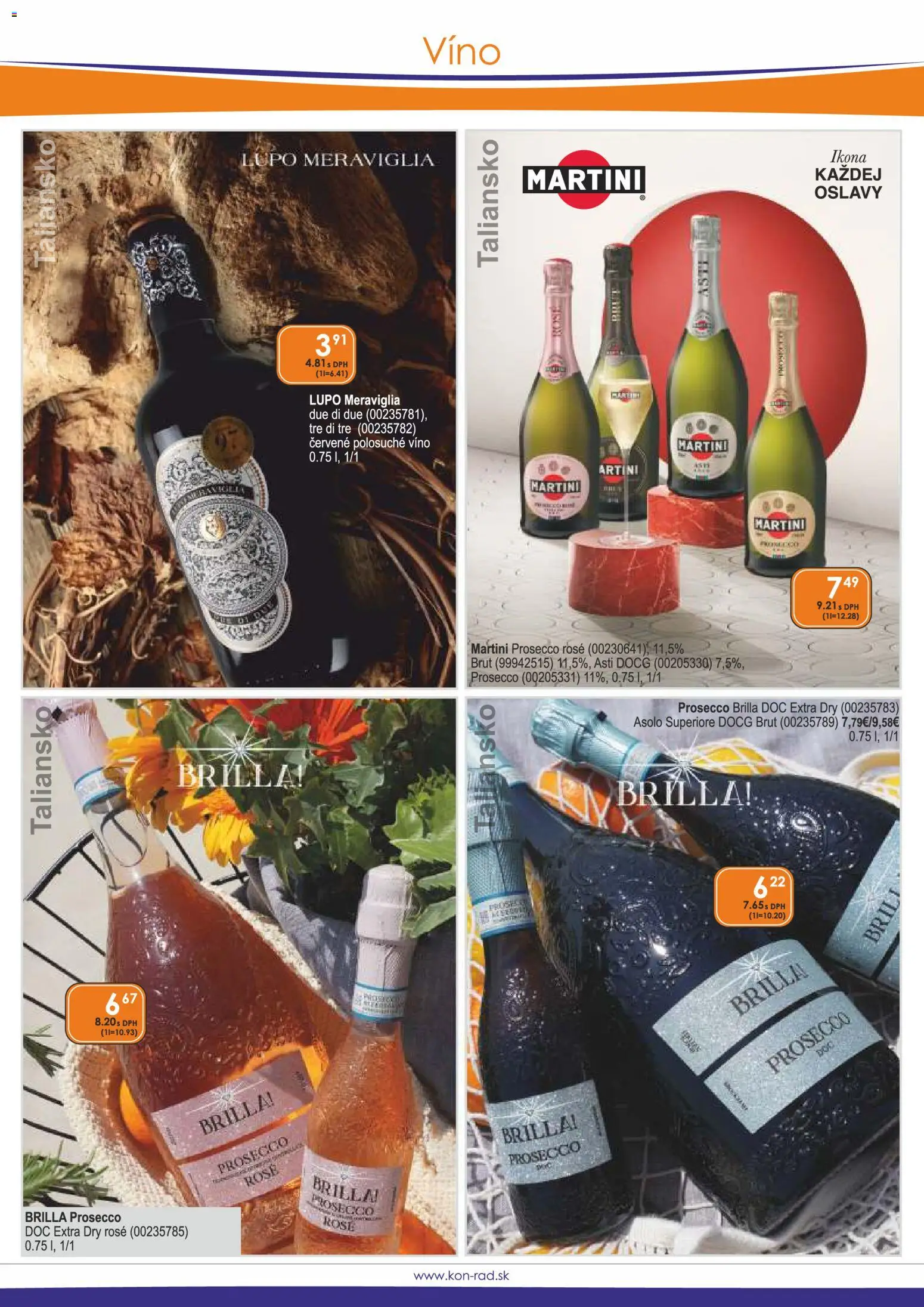 Náhľad KON - RAD letáku platného od 01.10.2026 - Víno, Prosecco, Martini, Martini Prosecco