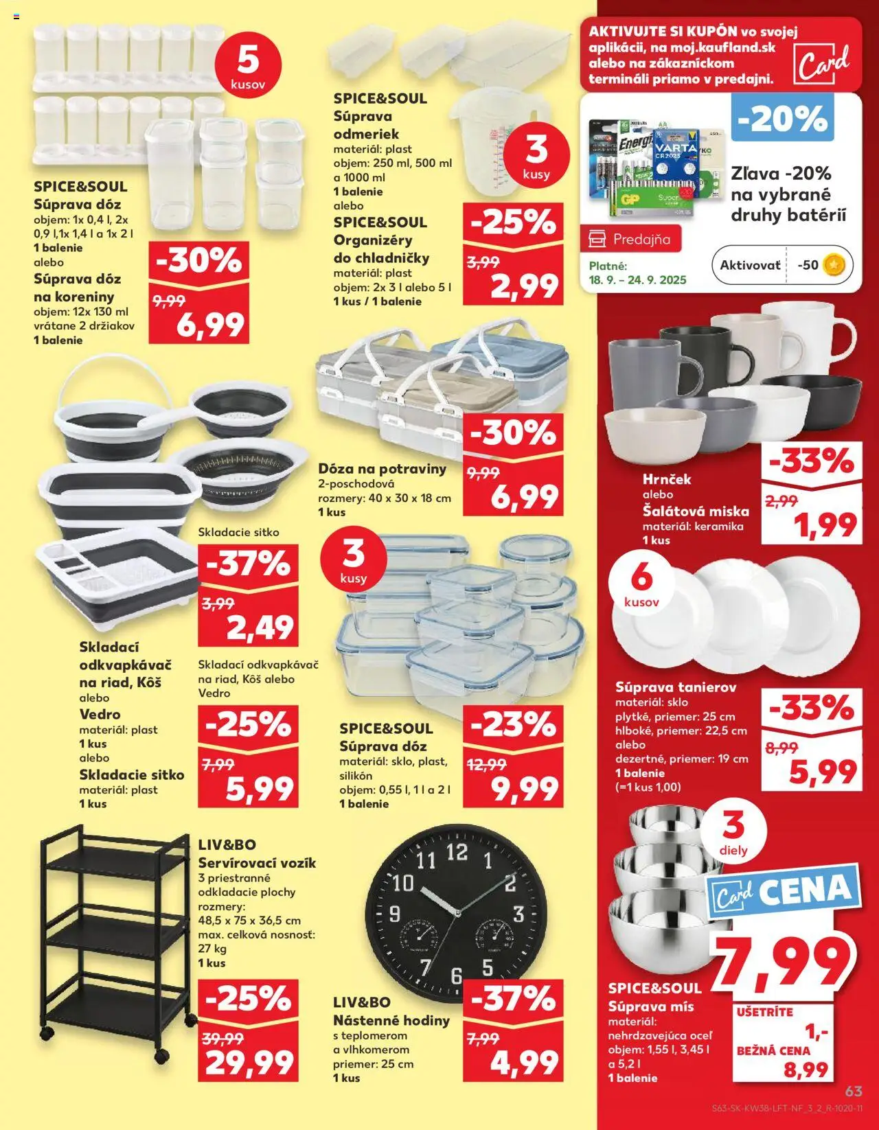 Náhľad Kaufland letáku platného od 18.09.2025 - Hodiny, Kôš, Nástenne hodiny