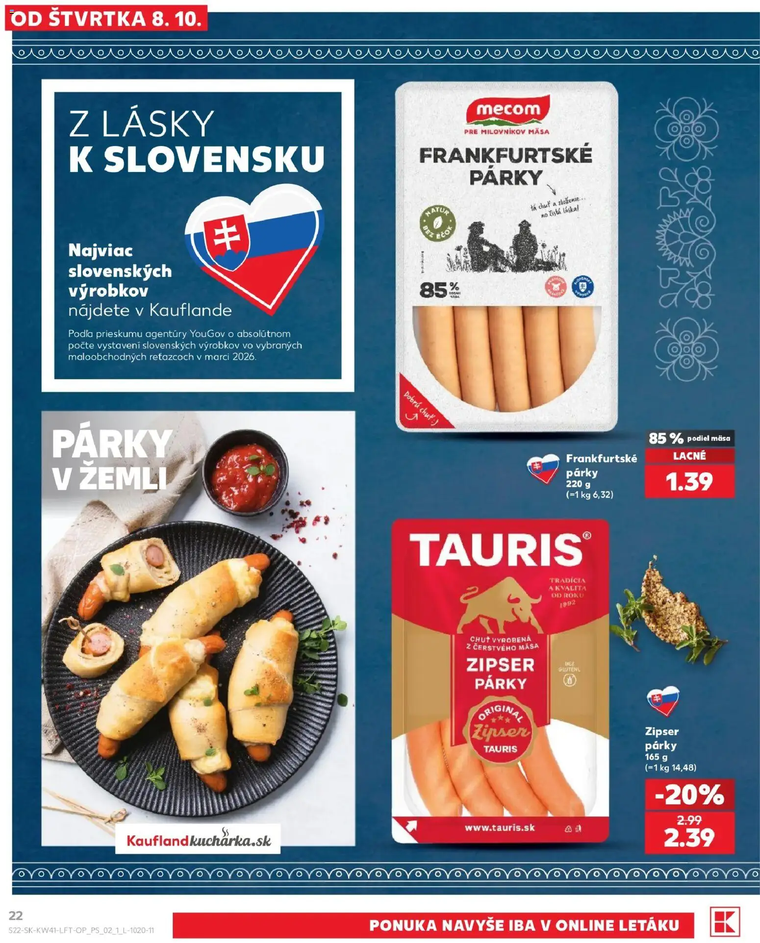 Náhľad Kaufland letáku platného od 08.10.2026 - Párky