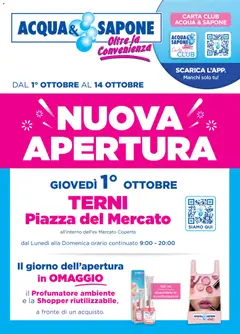 Anteprima dell'opuscolo Acqua e Sapone volantino Terni dal negozio Acqua e Sapone valido da 01/10/2026