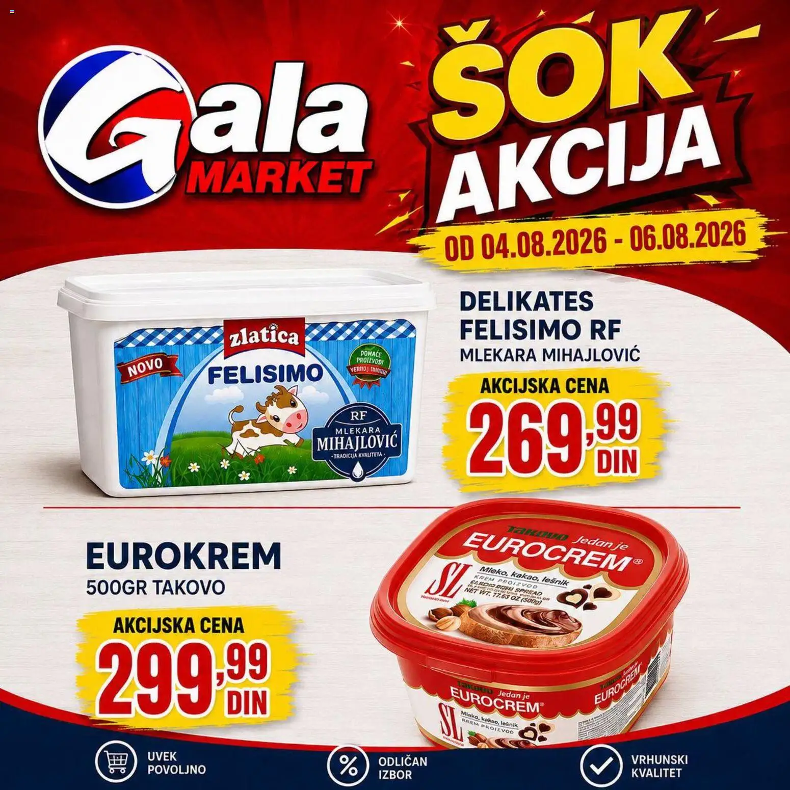 Pregled Gala MARKET kataloga - važi od 04.08.2026