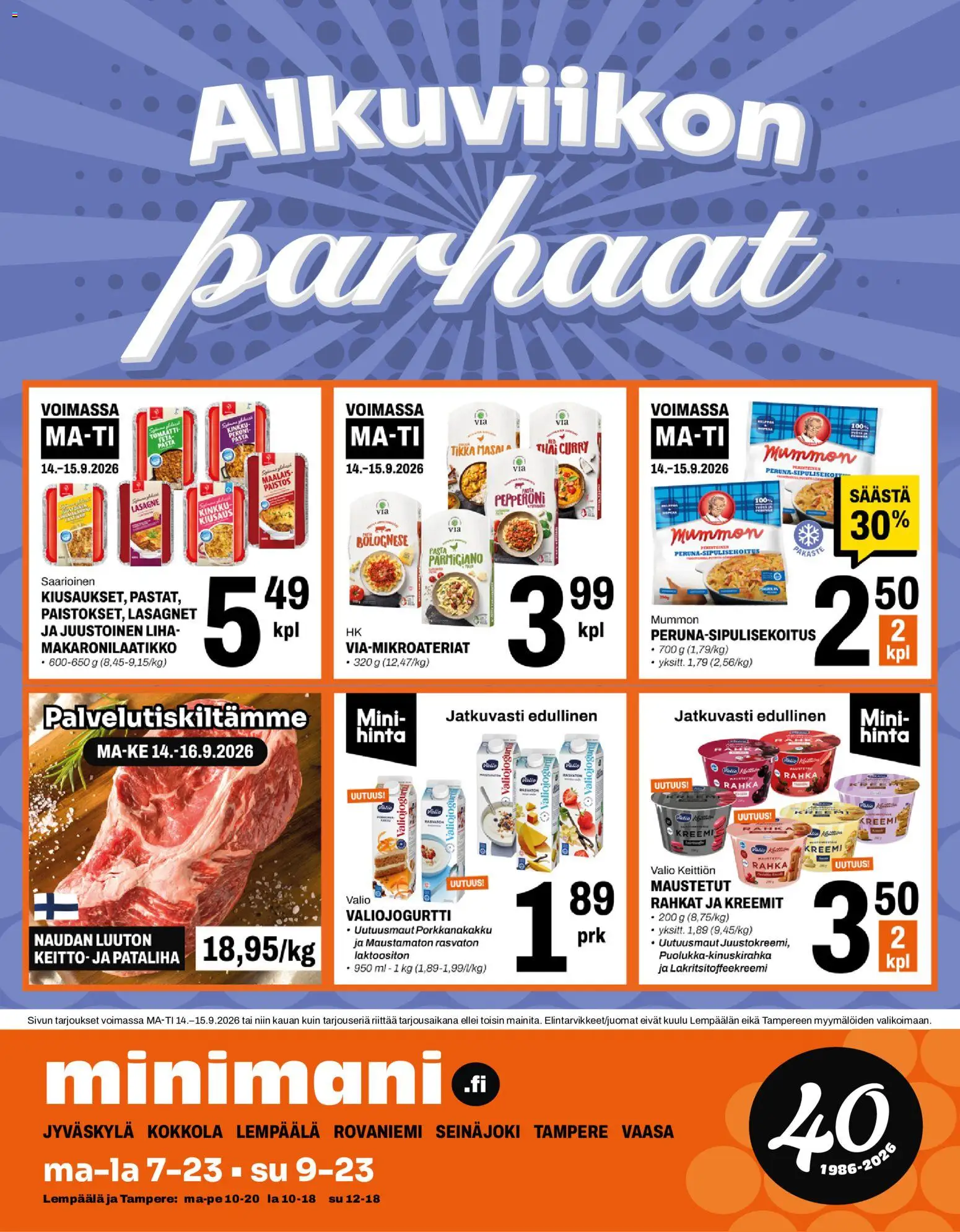 Kaupan Minimani Minimani tarjoukset esikatselu, voimassa 14/09/2026