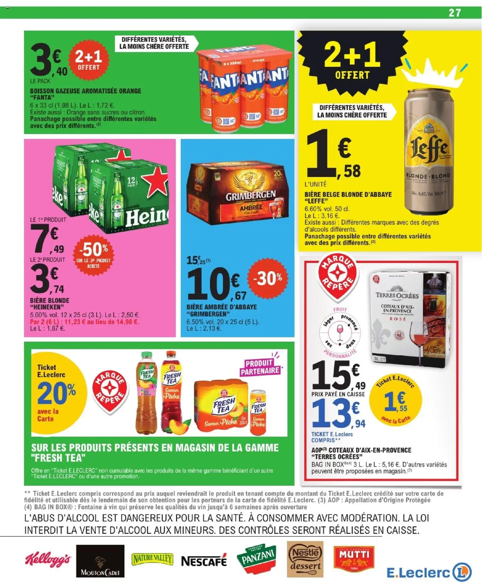 Prévisualisation de E.Leclerc catalogue du magasin E.Leclerc formulaire valide 08/09/2026 - Vin, Bière, Pêche, Heineken, Fanta, Bière blonde, Bière belge, Bière ambrée