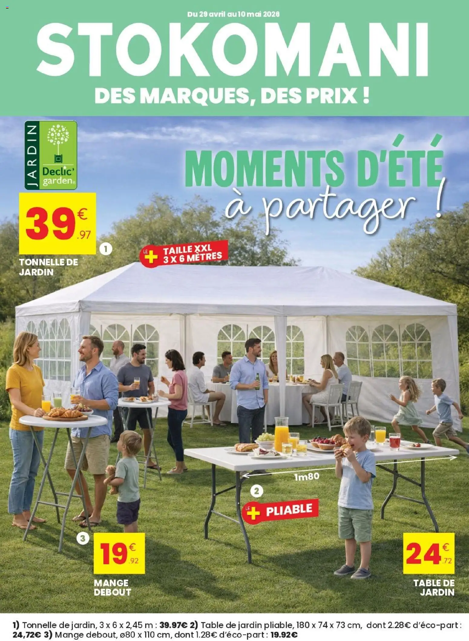 Prévisualisation de Stokomani catalogue du magasin Stokomani formulaire valide 28/04/2026 - Table de jardin, Tonnelle, Table, Mange debout