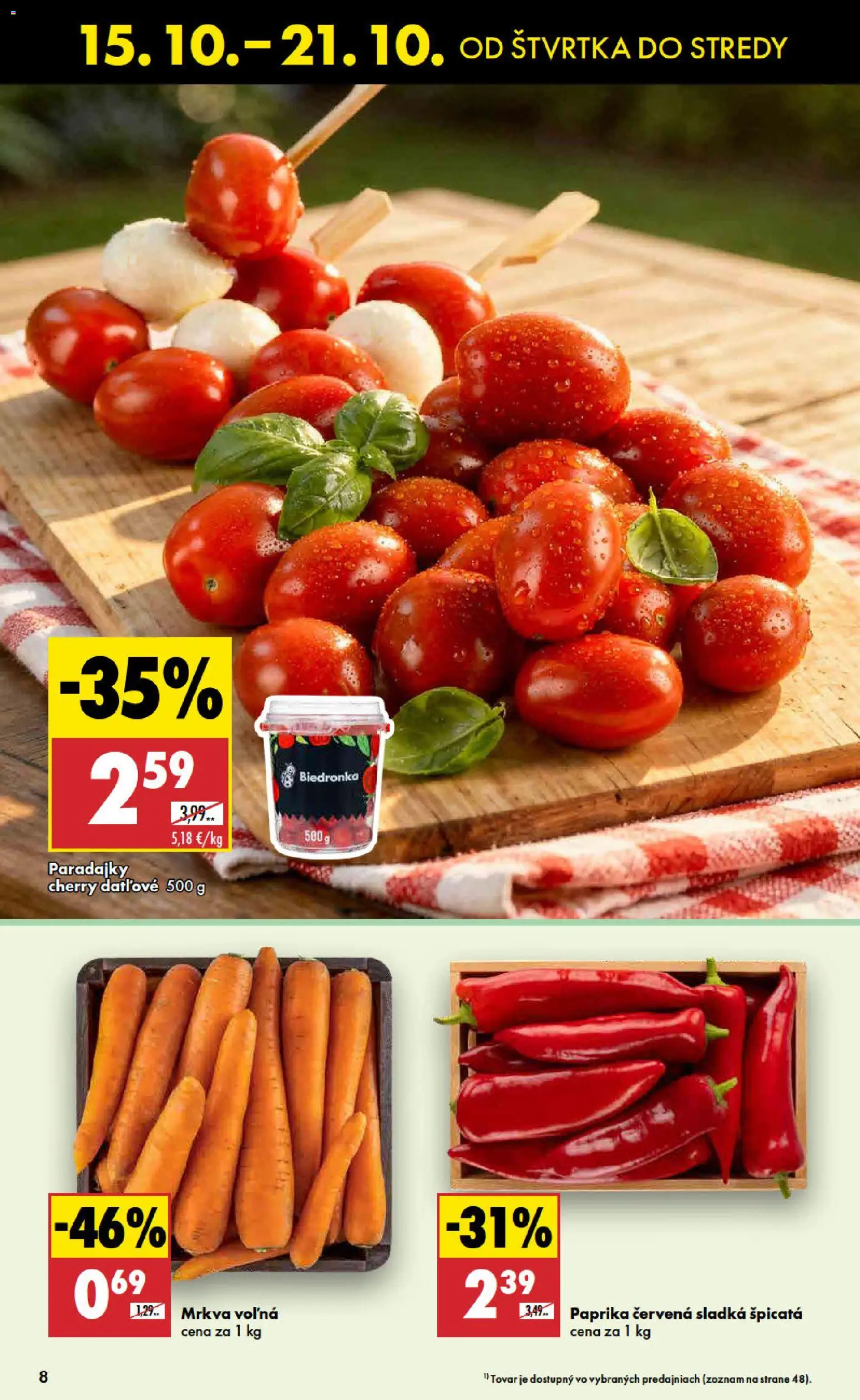 Náhľad Biedronka letáku platného od 15.10.2026 - Paprika, Paradajky, Mrkva
