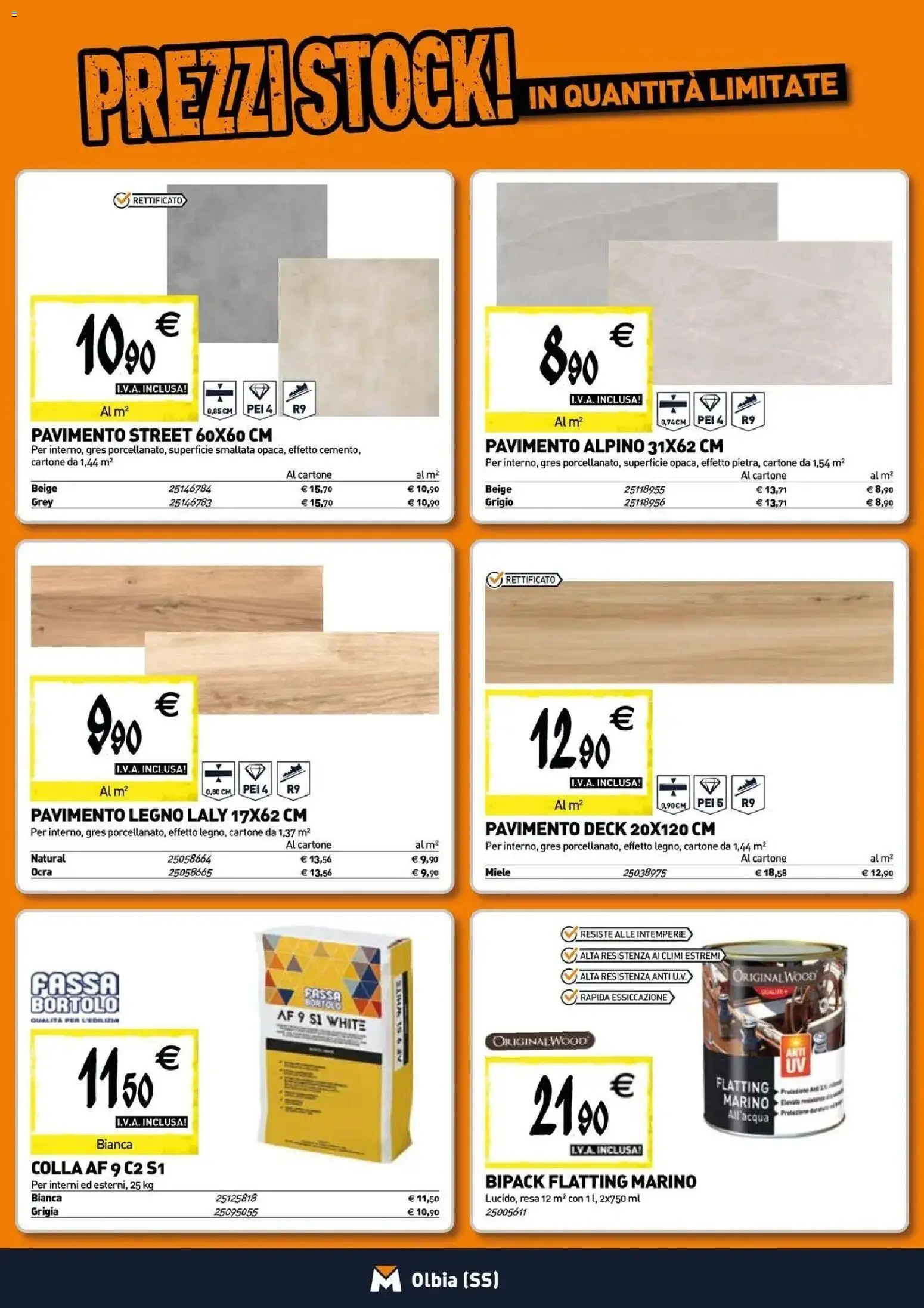 Anteprima dell'opuscolo TECNOMAT catalogo Olbia dal negozio TECNOMAT valido da 29/10/2026 - Miele, Pavimento, Colla