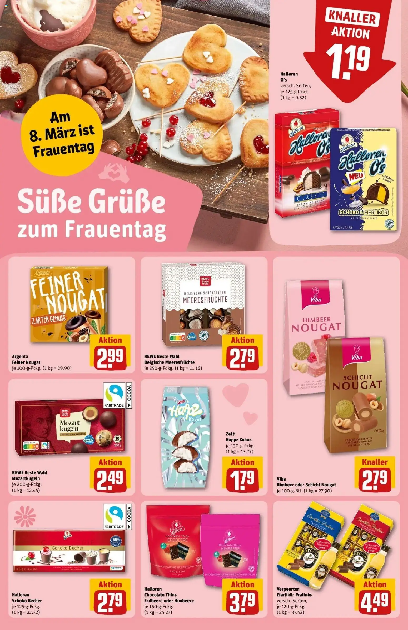 Vorschau von dem Prospekt des Geschäftes Rewe, gültig ab dem 02.03.2026 - Schokolade, Himbeere, Sahne, Meeresfrüchte