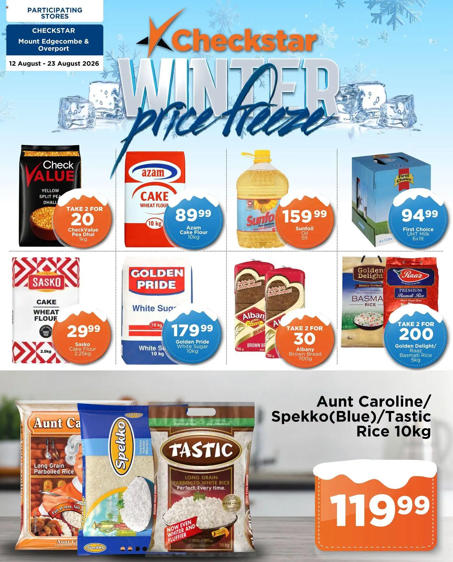Preview of Check Star flyer valid from 12/08/2026 - Cake, Bread, Sugar, Rice, Flour, Pea