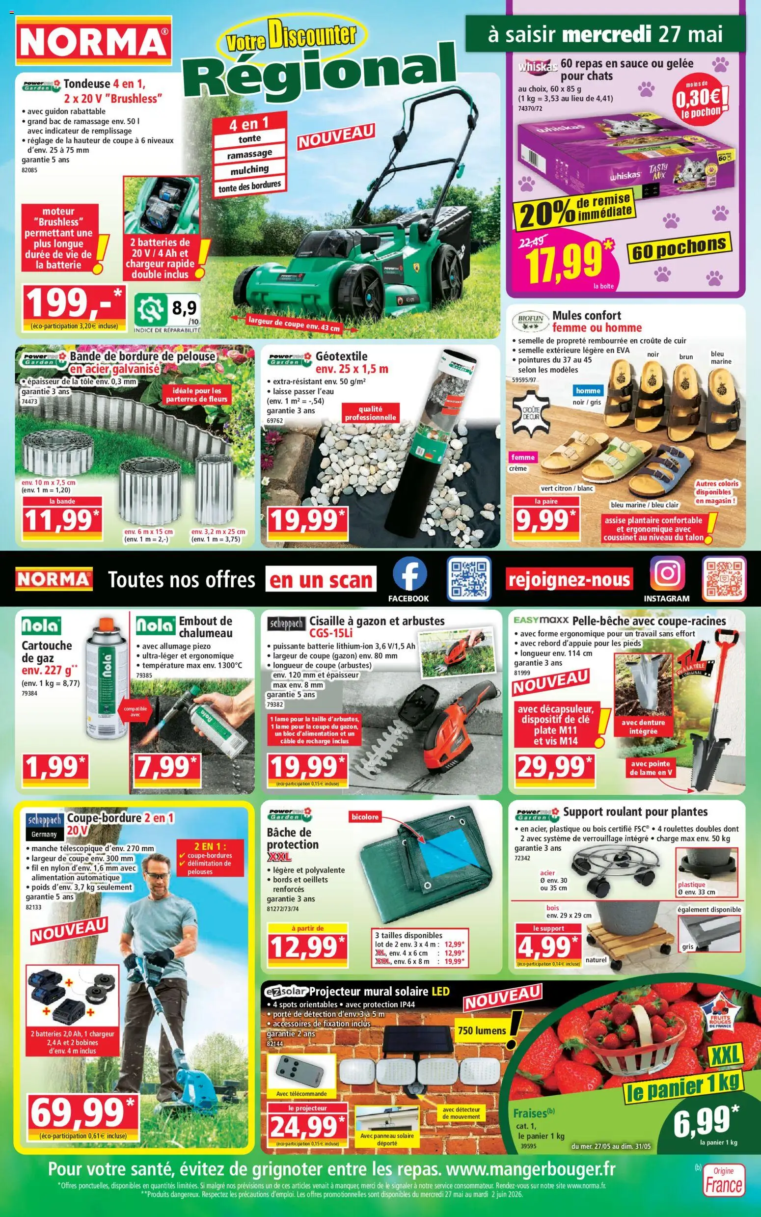 Prévisualisation de Norma catalogue du magasin Norma formulaire valide 27/05/2026 - Fleurs, Alimentation, Fruits, Tondeuse, Citron, Panier, Poids, Pochons