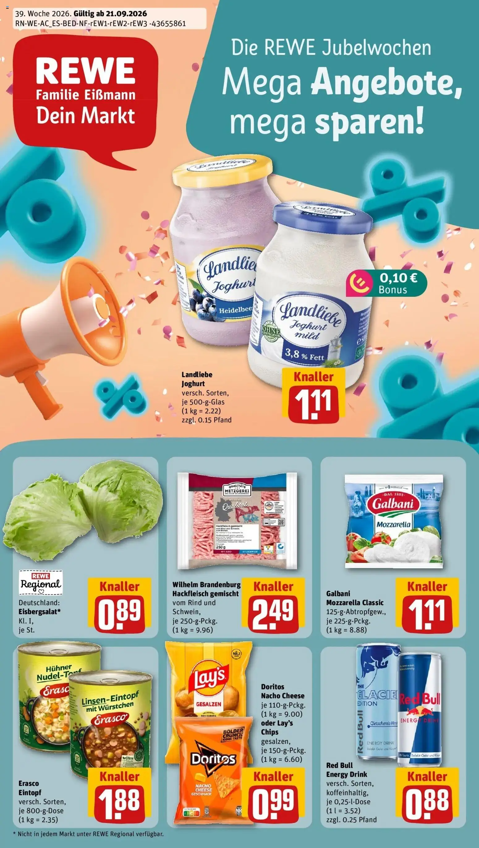 Vorschau von dem Prospekt des Geschäftes Rewe, gültig ab dem 21.09.2026