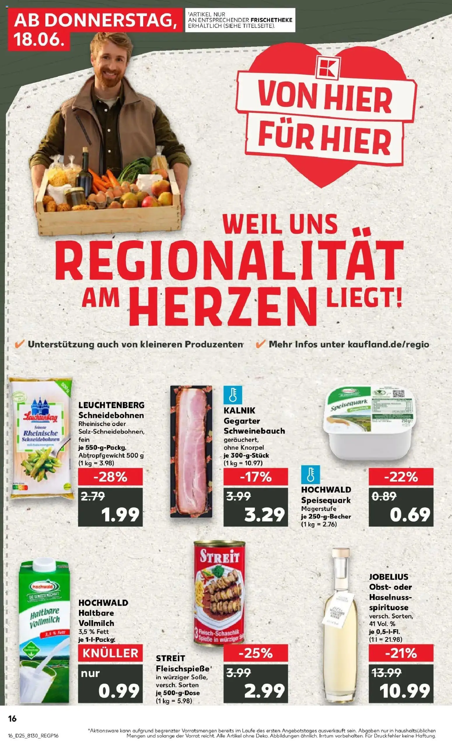 Vorschau von dem Prospekt des Geschäftes Kaufland, gültig ab dem 15.06.2026 - Quark, Obst, Schweinebauch, Spieße, Speisequark