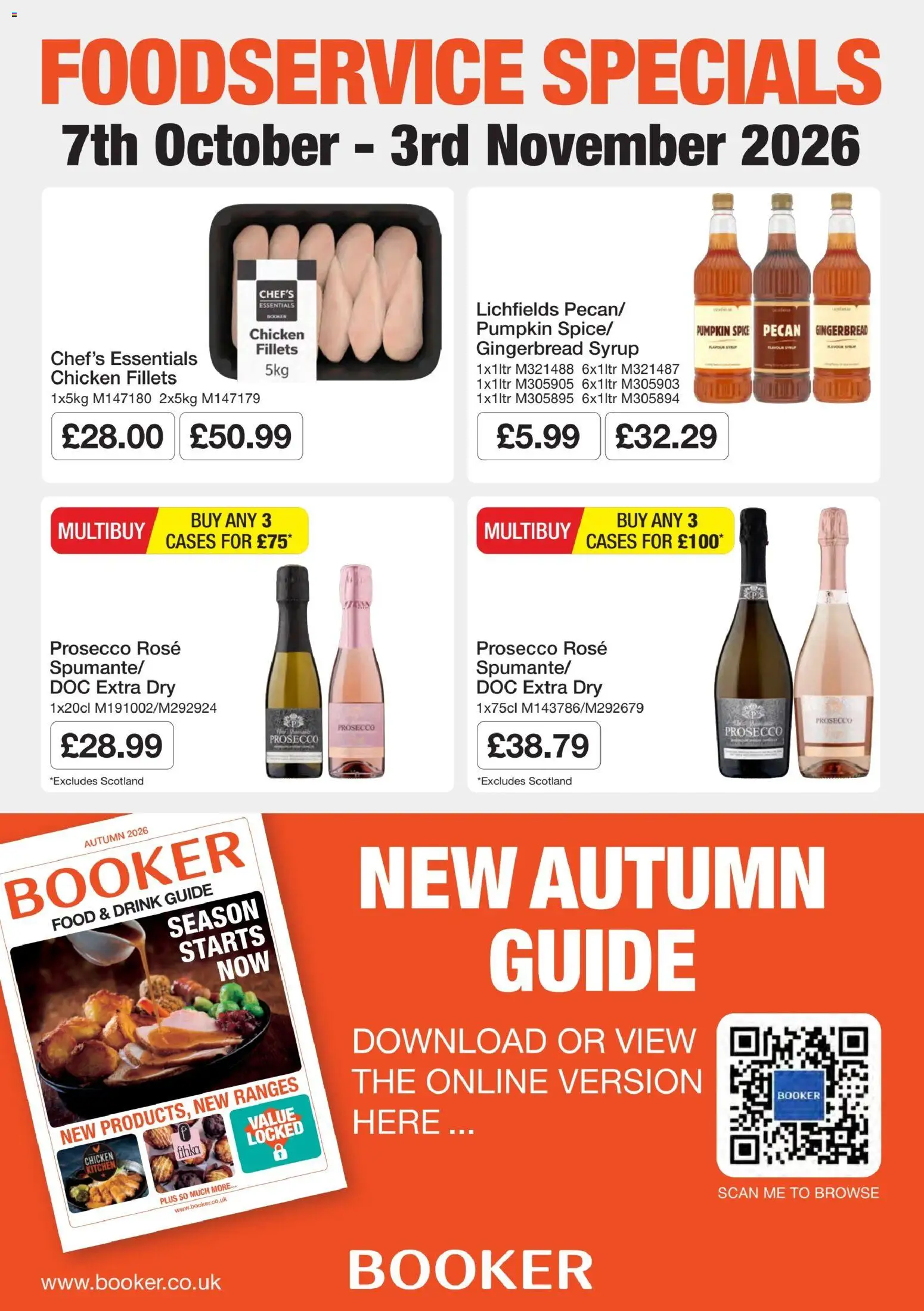 Preview of Booker Wholesale Booker Wholesale - NP9 Foodservice Specials valid from 07/10/2026 - Chicken, Kitchen, Pumpkin, Prosecco, Chicken fillets, Syrup