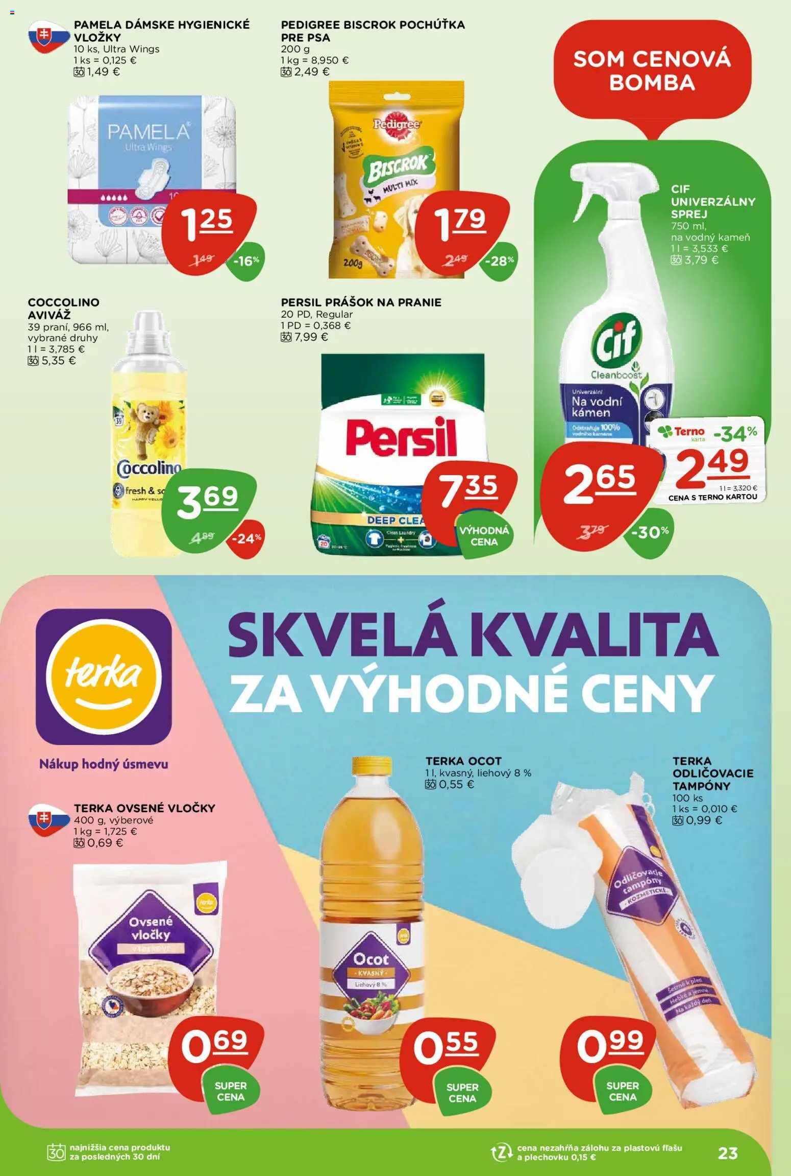 Náhľad Terno letáku platného od 08.10.2026 - Ovsené vločky, Ocot, Persil, Coccolino, Vločky, Aviváž, Prášok na pranie