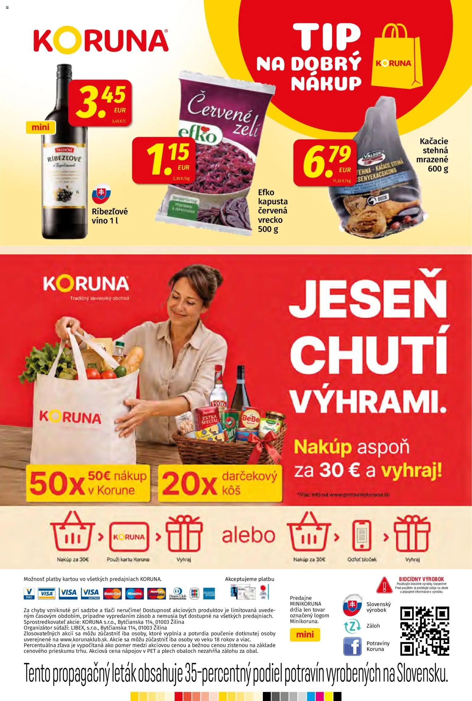 Náhľad Koruna letáku platného od 11.09.2026 - Víno, Kapusta, Kačacie stehná, Stehná