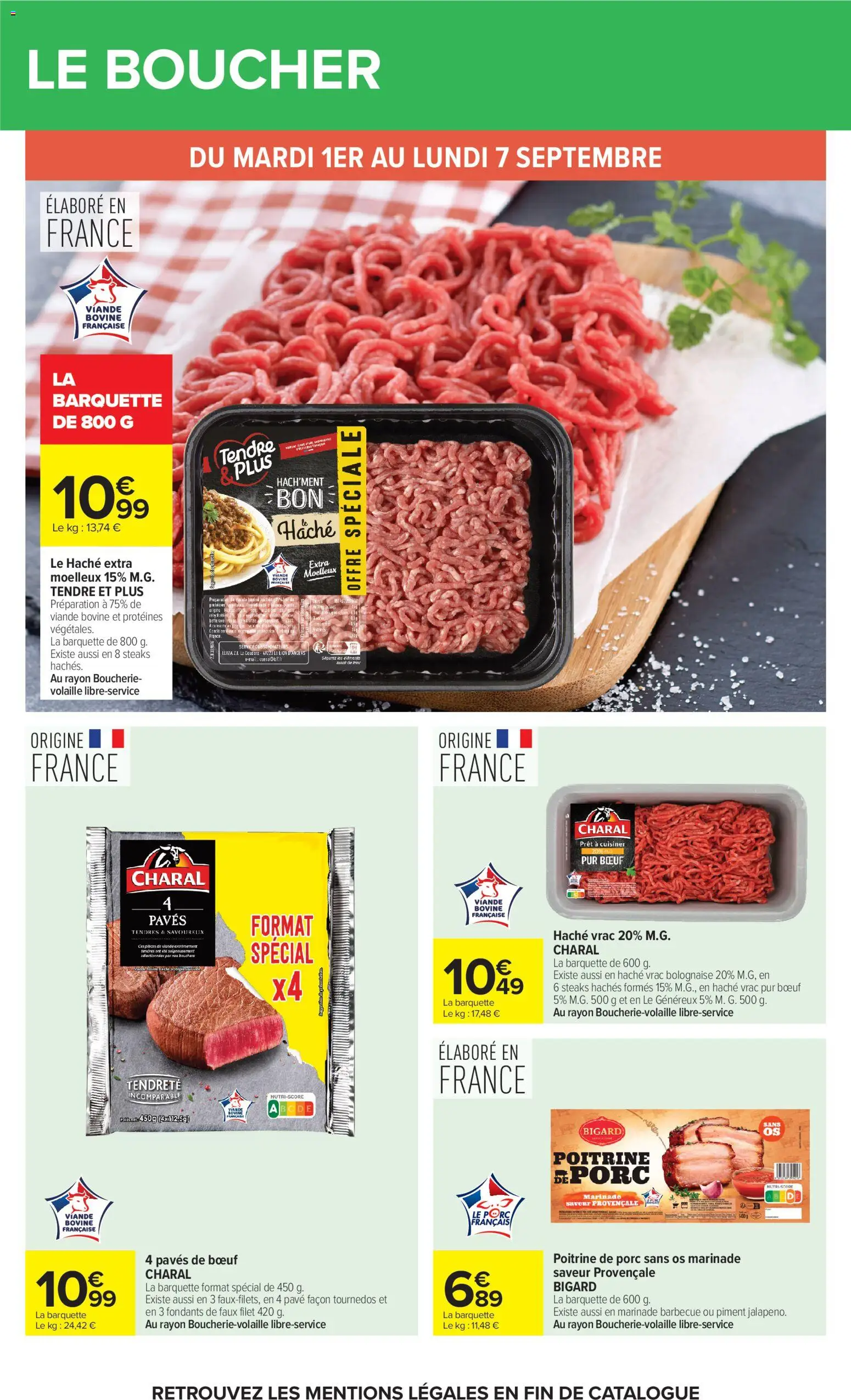 Prévisualisation de Carrefour Market Petit dejeuner du magasin Carrefour Market formulaire valide 01/09/2026 - Faux filet, Viande, Tournedos, Volaille, Piment, Porc, Ingrédients, Viande bovine
