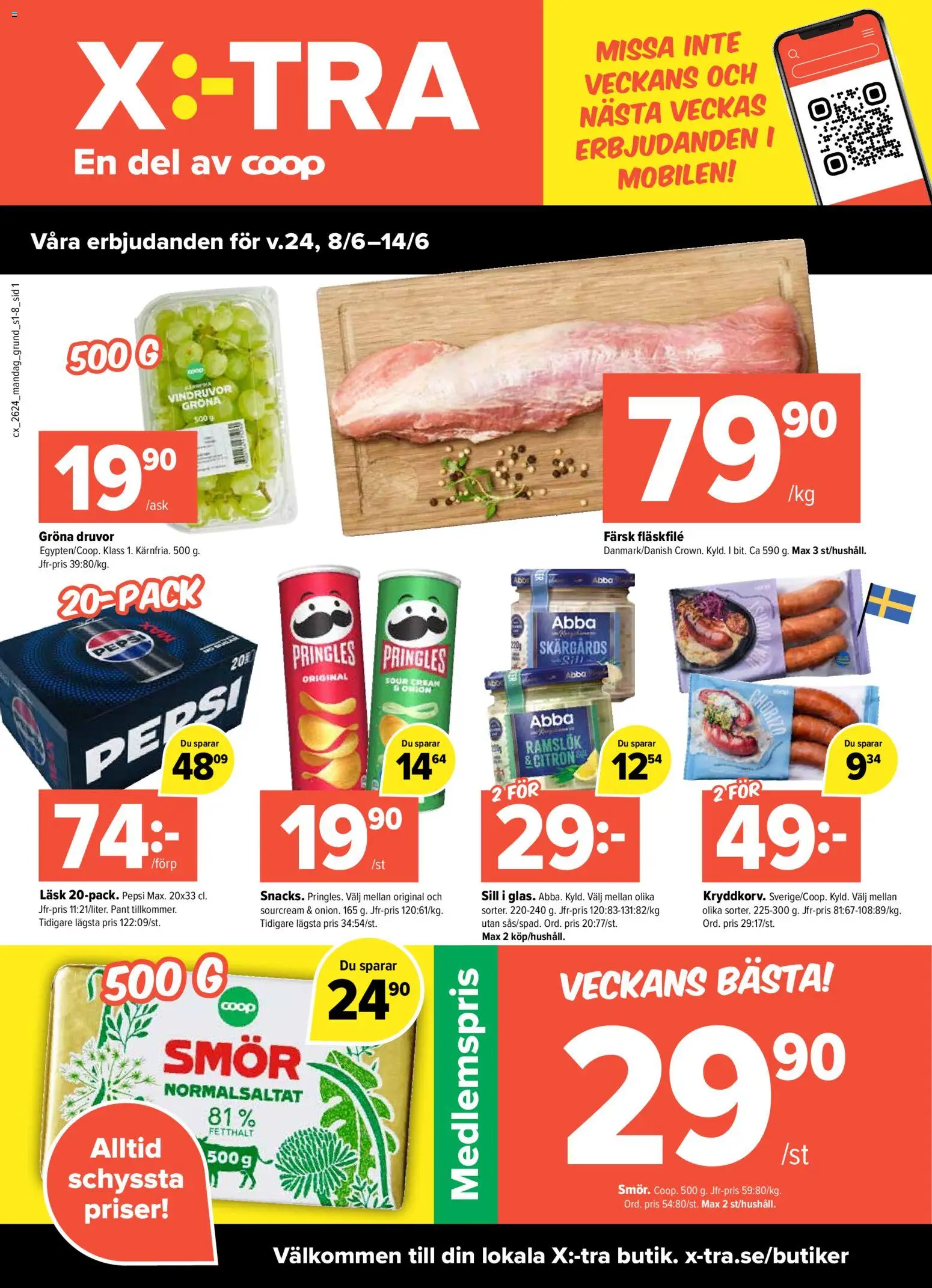 Förhandsgranska reklamblad Coop X:-TRA erbjudanden från butik Coop X:-TRA gäller från 08/06/2026