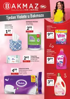 Pregled letka Bakmaz Tjedan Violete trgovine Bakmaz vrijedi od 31.08.2026