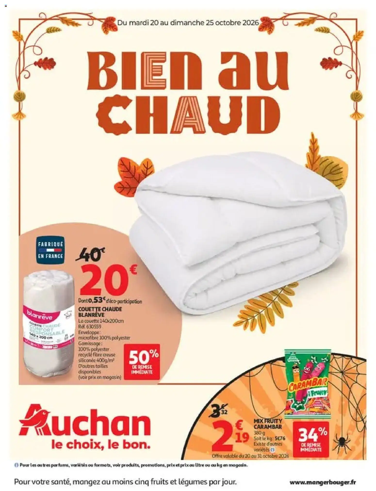 Voorbeeld van Auchan Automne, Halloween hypers van winkel Auchan geldig vanaf 20/10/2026