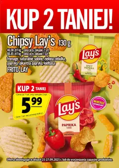 Pogląd gazetki "Prim Market promocja - Chipsy Lay's" ze sklepu Prim Market ważnej od 25.09.2026