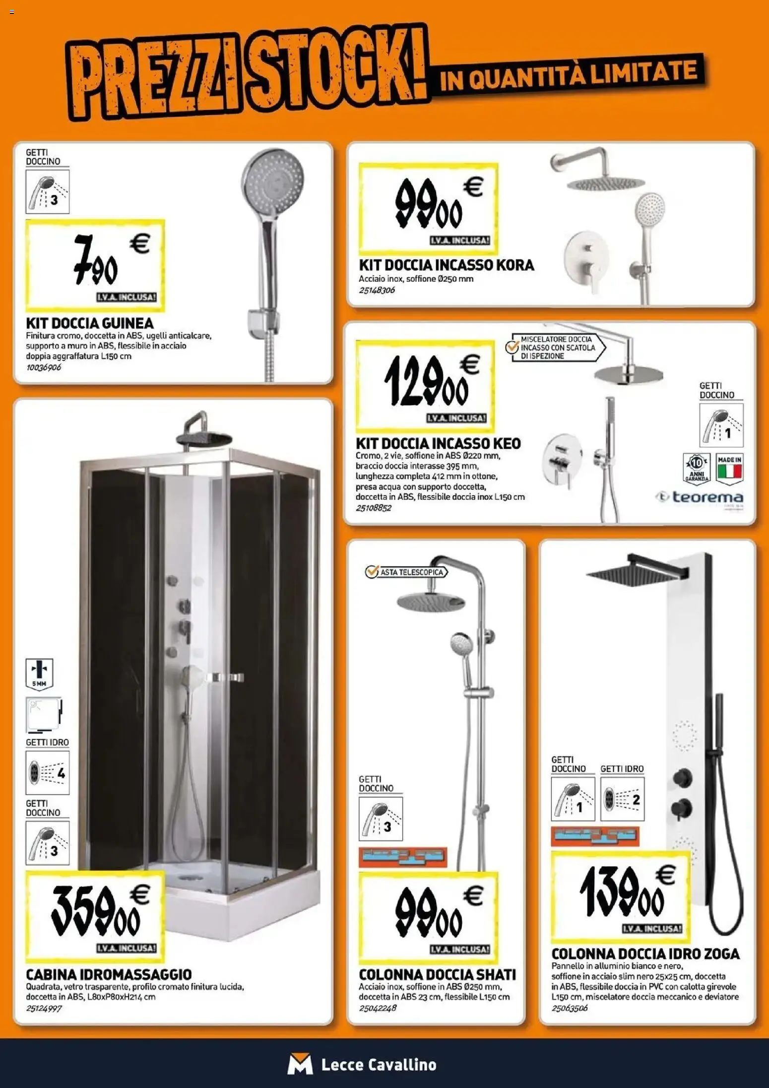 Anteprima dell'opuscolo TECNOMAT catalogo Cavallino dal negozio TECNOMAT valido da 29/10/2026 - Acqua, Doccia, Alluminio, Miscelatore, Presa, Scatola