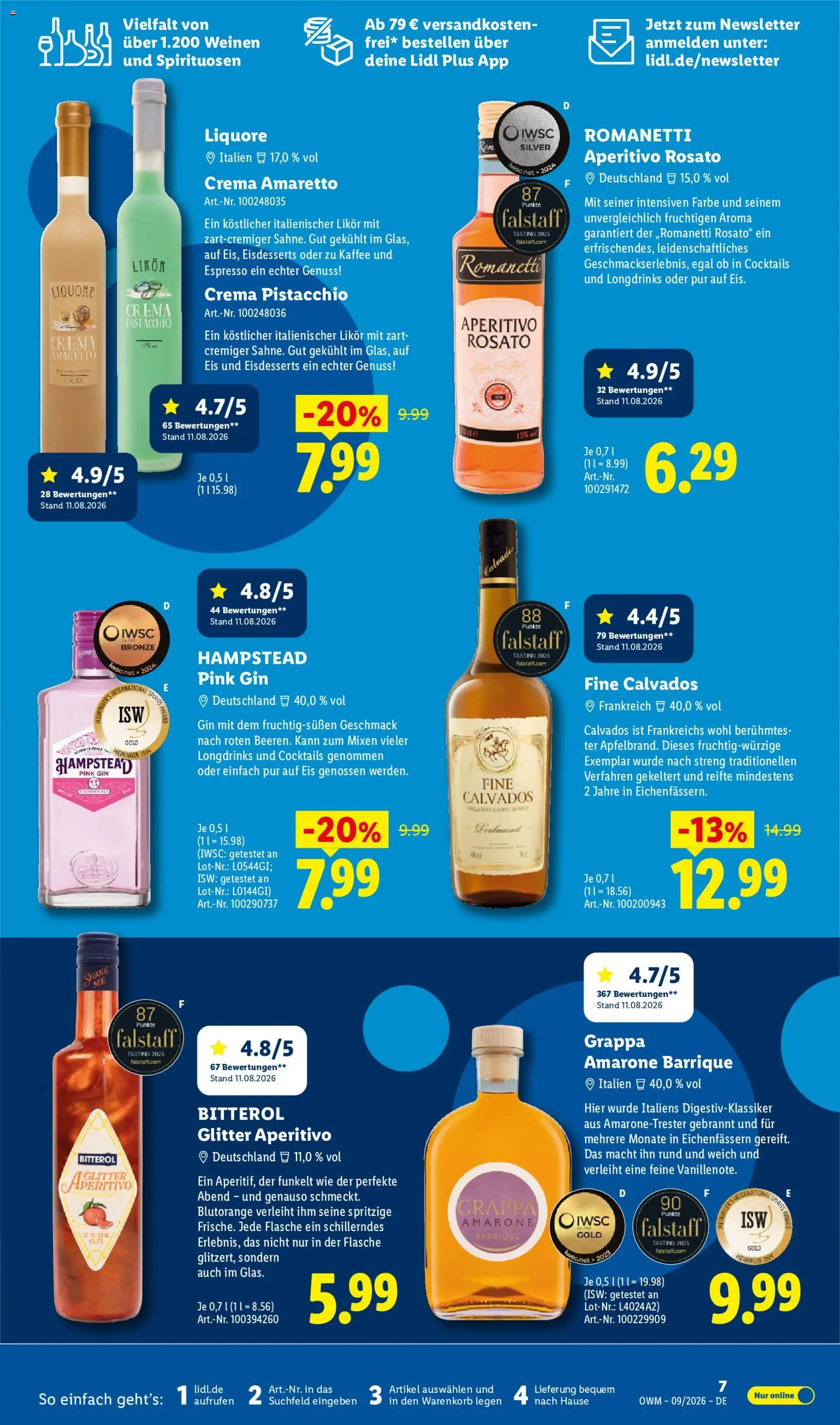 Vorschau von dem Prospekt des Geschäftes Lidl, gültig ab dem 01.09.2026 - Eis, Kaffee, Gin, Likör