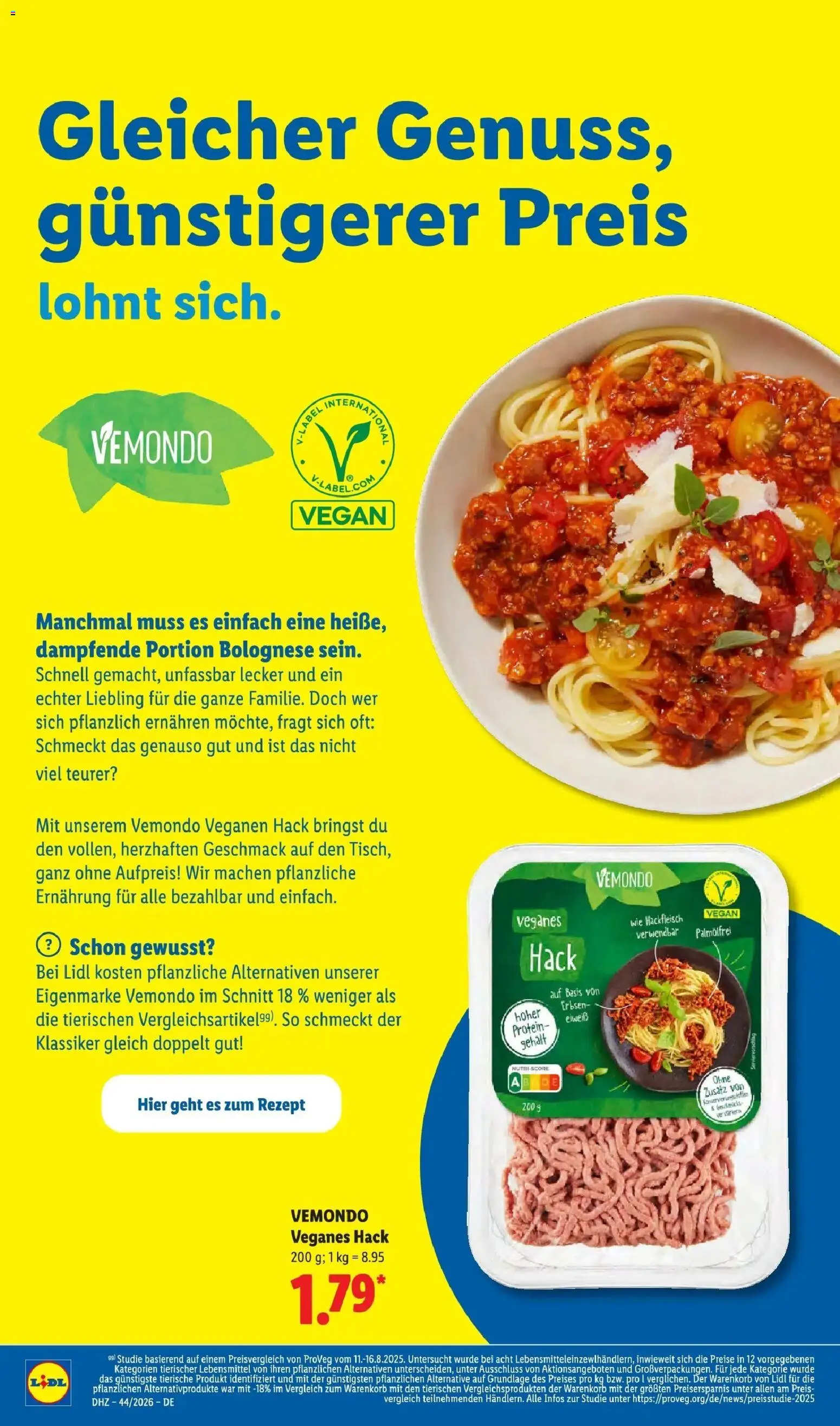 Vorschau von dem Prospekt des Geschäftes Lidl, gültig ab dem 26.10.2026 - Hackfleisch, Erbsen