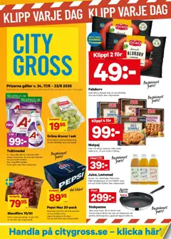 Förhandsgranska reklamblad City Gross erbjudanden från butik City Gross gäller från 17/08/2026