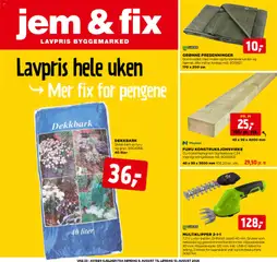 Forhåndsvis Jem & Fix kundeavis fra butikk Jem & Fix gyldig fra 09/08/2026