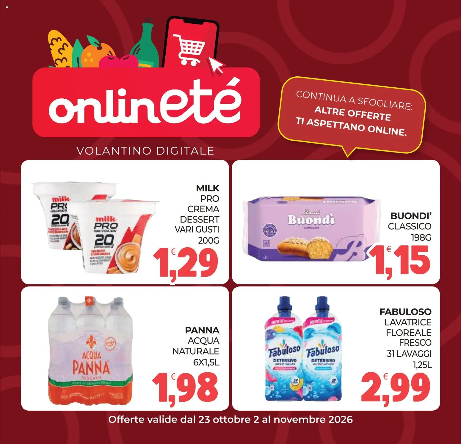 Anteprima dell'opuscolo Eté volantino dal negozio Eté valido da 23/10/2026 - Acqua, Crema, Lavatrice, Dessert, Panna, Acqua naturale