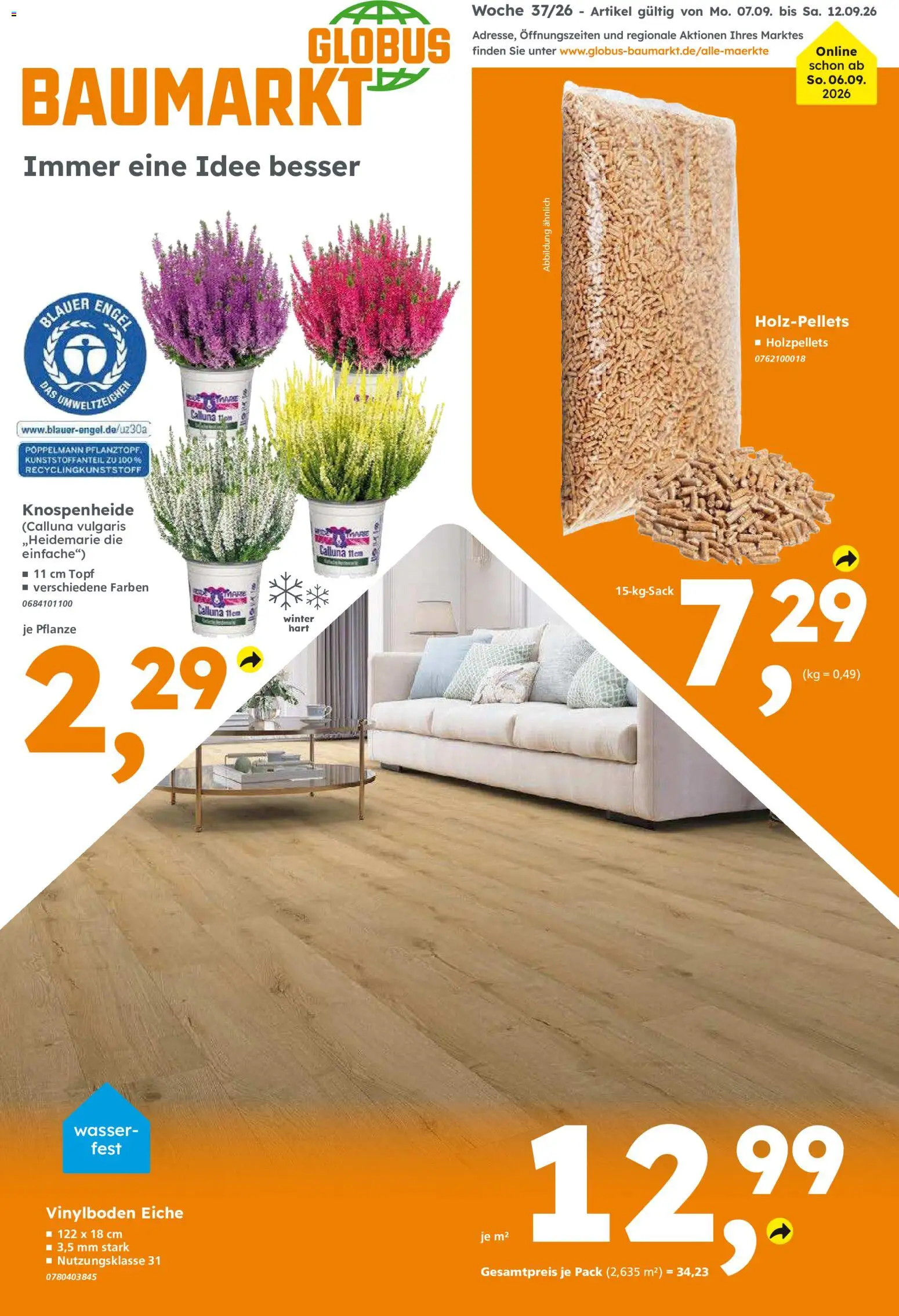 Vorschau von dem Prospekt des Geschäftes Globus Baumarkt, gültig ab dem 07.09.2026