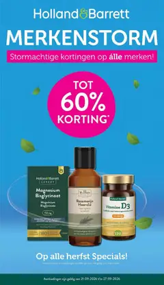 Voorbeeld van Holland & Barrett folder van winkel Holland & Barrett geldig vanaf 21-09-2026
