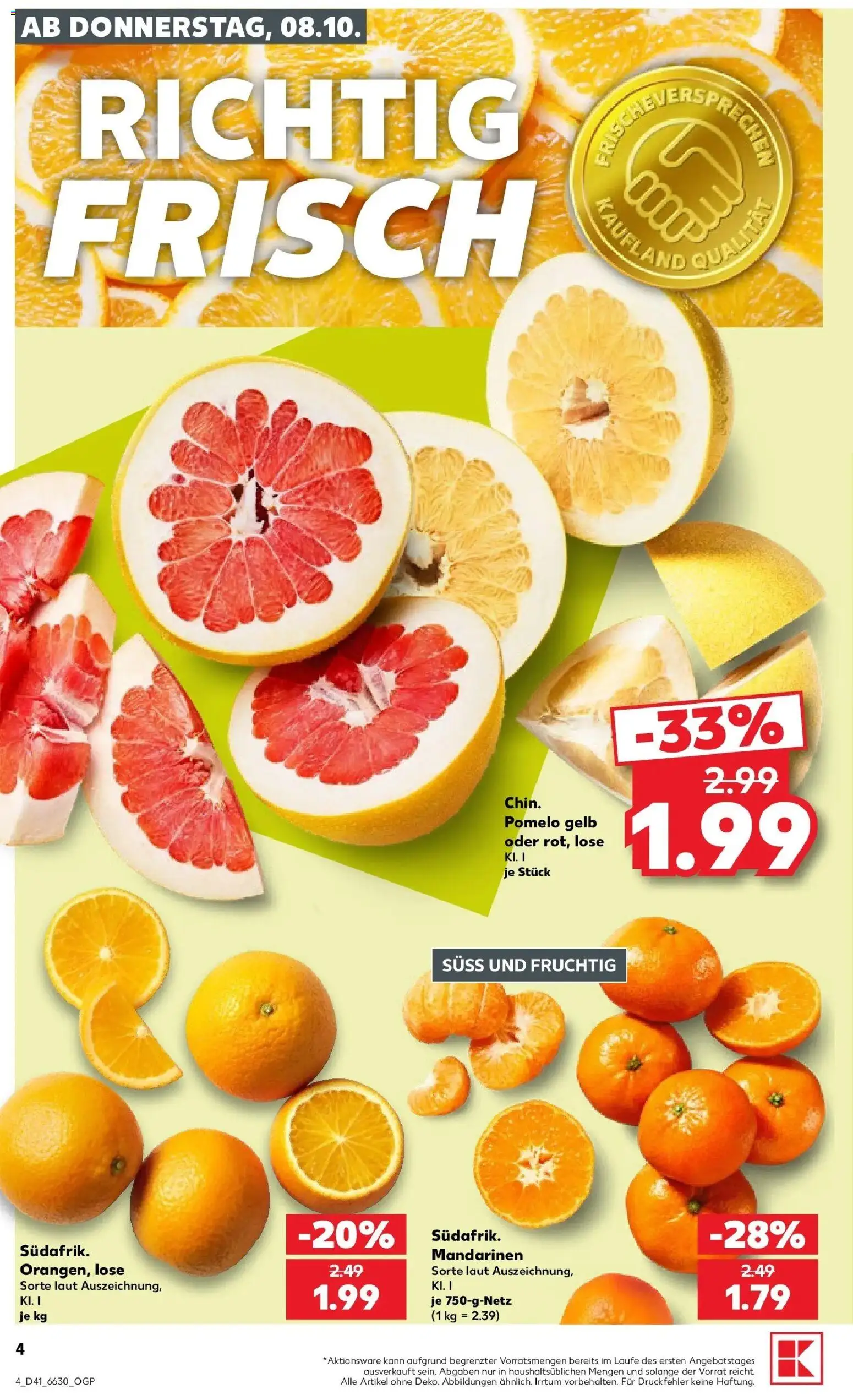 Vorschau von dem Prospekt des Geschäftes Kaufland, gültig ab dem 08.10.2026 - Mandarinen