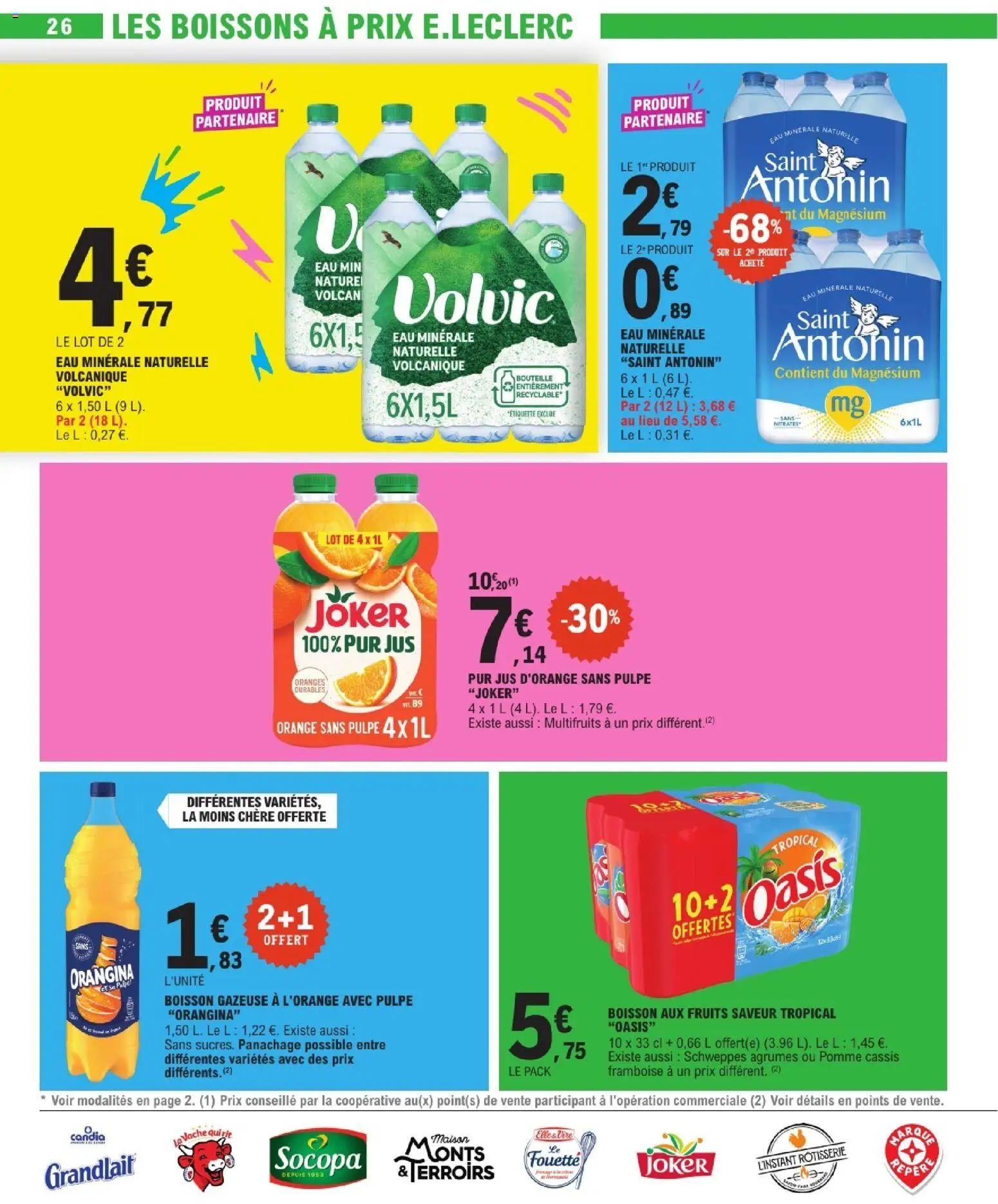 Prévisualisation de E.Leclerc catalogue du magasin E.Leclerc formulaire valide 08/09/2026 - Orange, Cassis, Boisson, Orangina, Agrumes, Boissons, Eau minérale naturelle, Boisson aux fruits