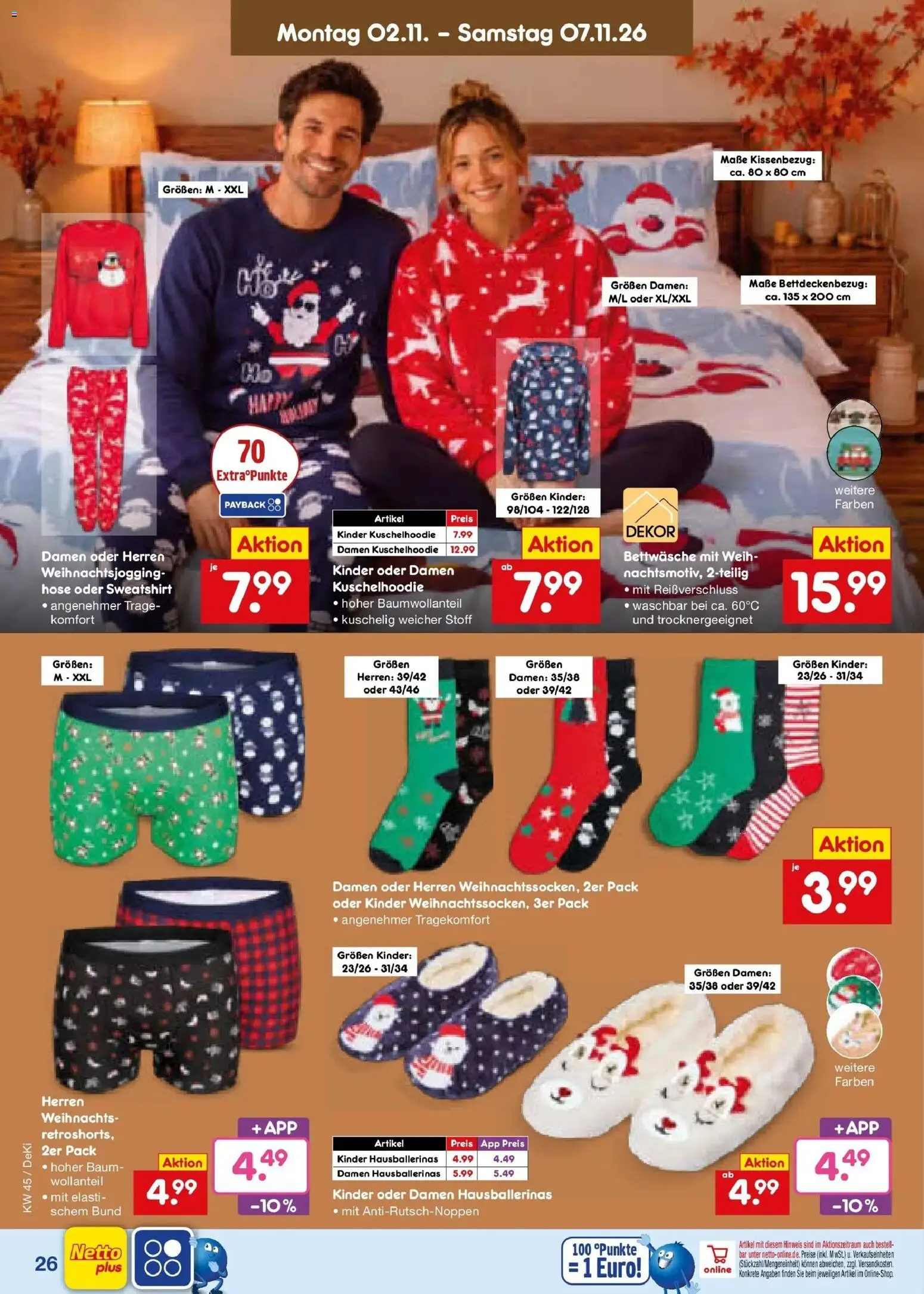 Vorschau von dem Prospekt des Geschäftes Netto Marken-Discount, gültig ab dem 02.11.2026 - Bettwäsche, Sweatshirt, Hose