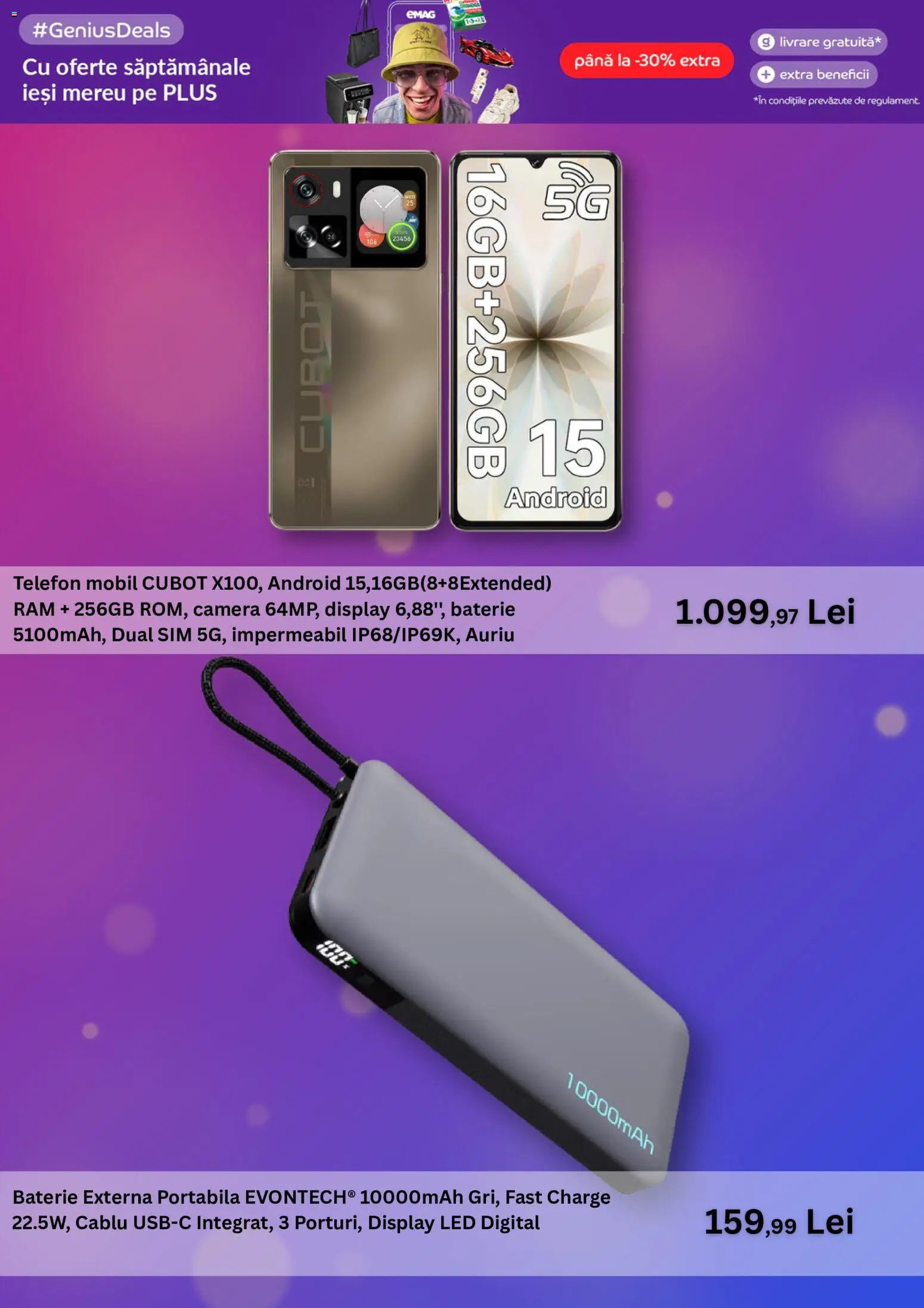 Previzualizarea de cataloage: Emag Emag Catalog valabil de la 20.10.2026 - Telefon, Cameră, LED, Plus, Baterie, Cablu