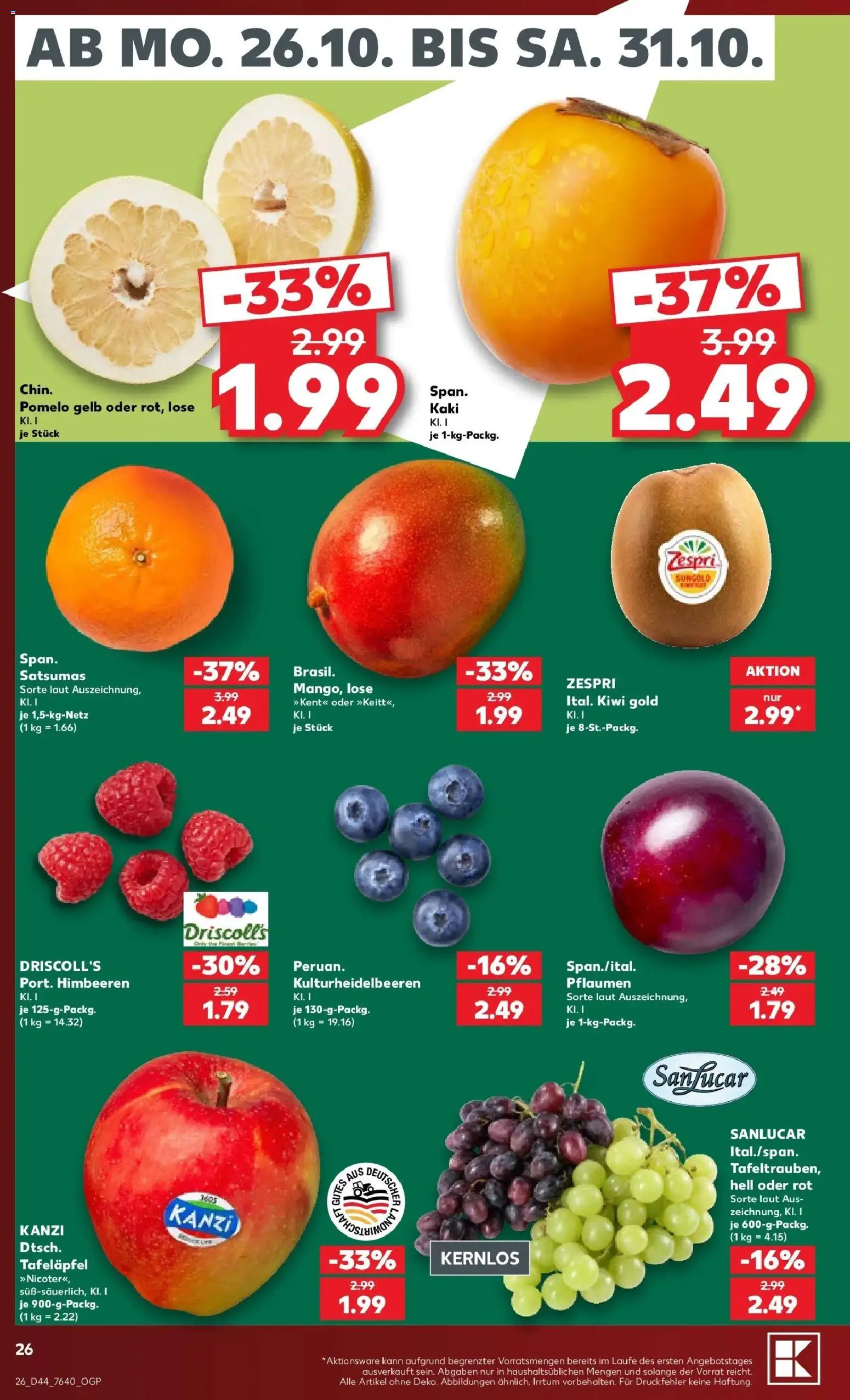 Vorschau von dem Prospekt des Geschäftes Kaufland, gültig ab dem 26.10.2026