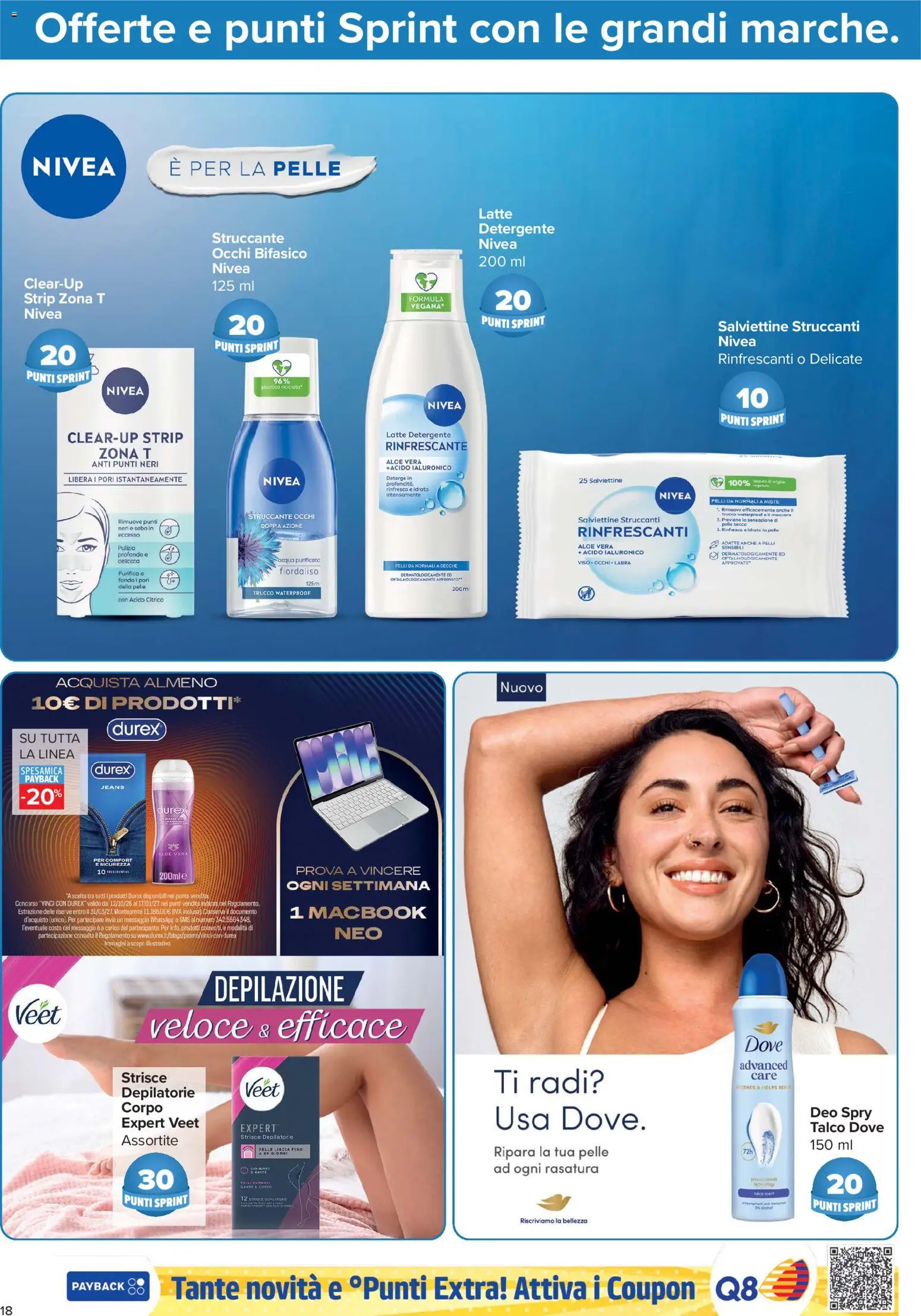 Anteprima dell'opuscolo Carrefour volantino Market - Punti Sprint Payback dal negozio Carrefour valido da 23/10/2026 - Latte, Jeans, Macbook, Aloe vera, Talco, Trucco, Strisce, Detergente