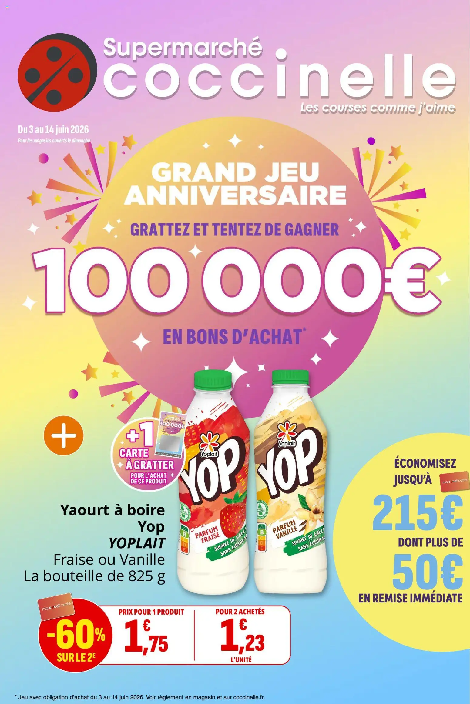 Prévisualisation de Coccinelle catalogue du magasin Coccinelle formulaire valide 03/06/2026 - Anniversaire, Parfum, Fraise, Yaourt, Vanille, Bouteille, Yaourt à boire