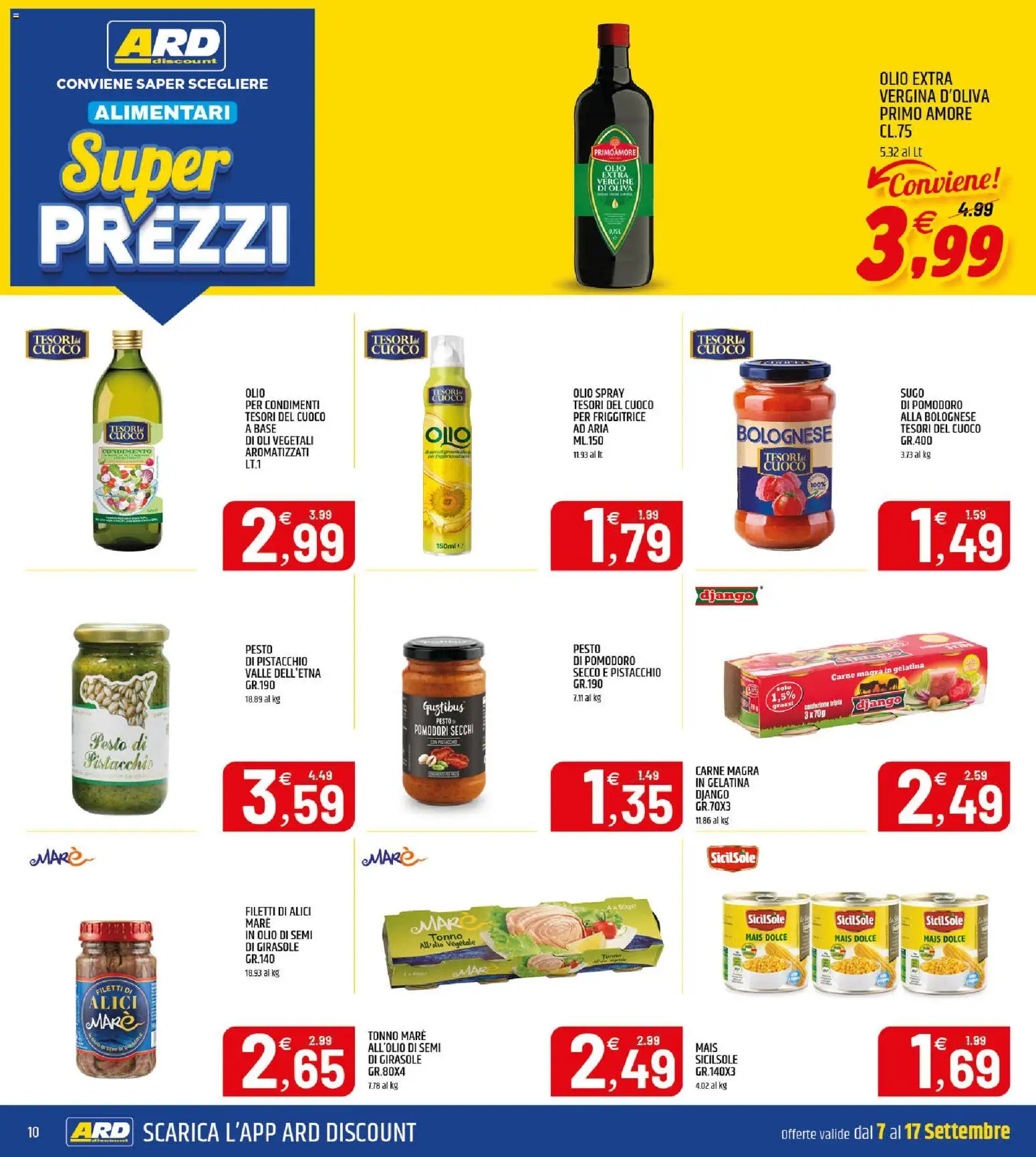 Anteprima dell'opuscolo ARD Discount volantino dal negozio ARD Discount valido da 07/09/2026 - Carne, Tonno, Pesto, Pistacchio, Alici, Pomodori secchi, Olio di semi, Olio vegetale