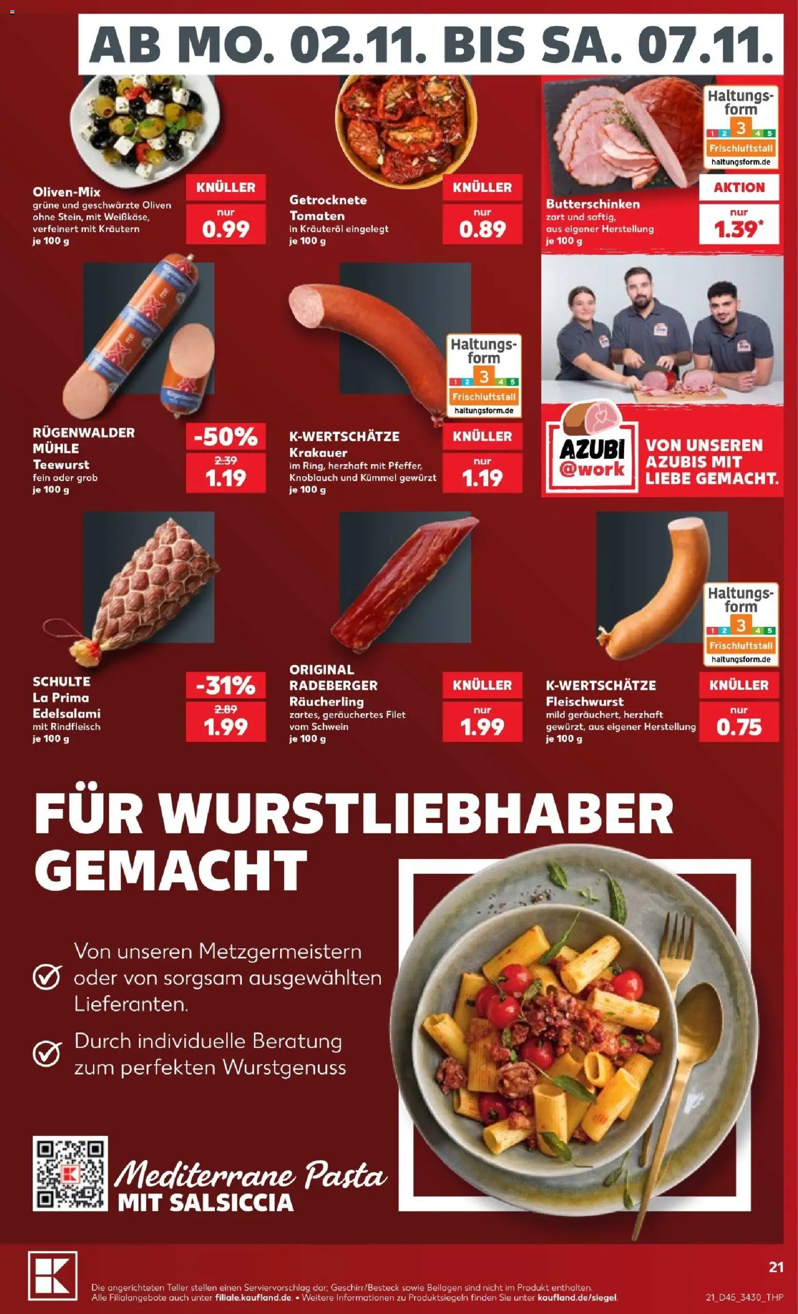 Vorschau von dem Prospekt des Geschäftes Kaufland, gültig ab dem 02.11.2026 - Pasta, Knoblauch, Mühle, Tomaten, Rindfleisch, Beilagen