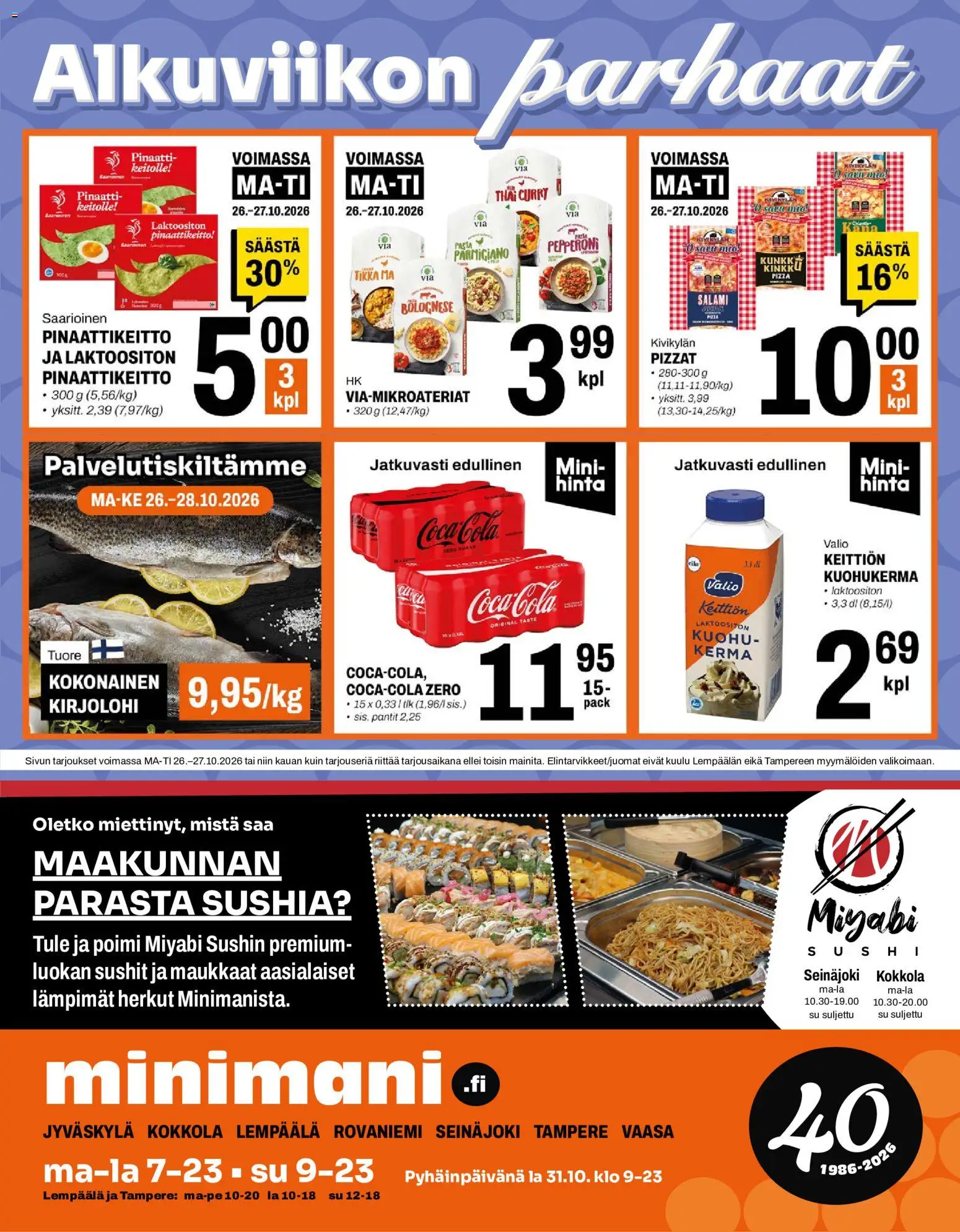 Kaupan Minimani Minimani tarjoukset esikatselu, voimassa 26/10/2026