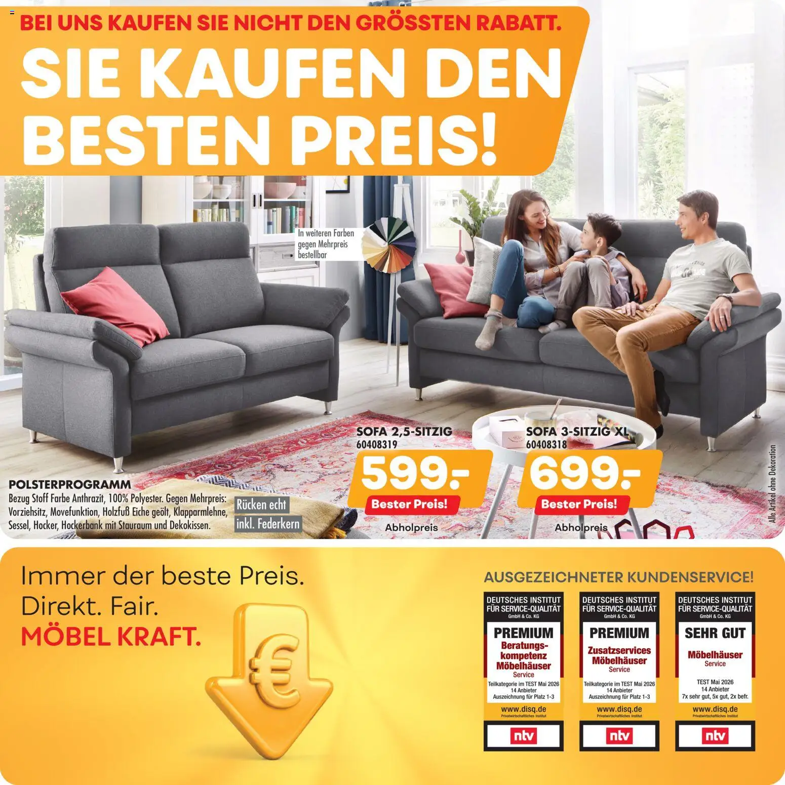 Vorschau von dem Prospekt des Geschäftes Möbel Kraft, gültig ab dem 25.09.2026 - Sofa