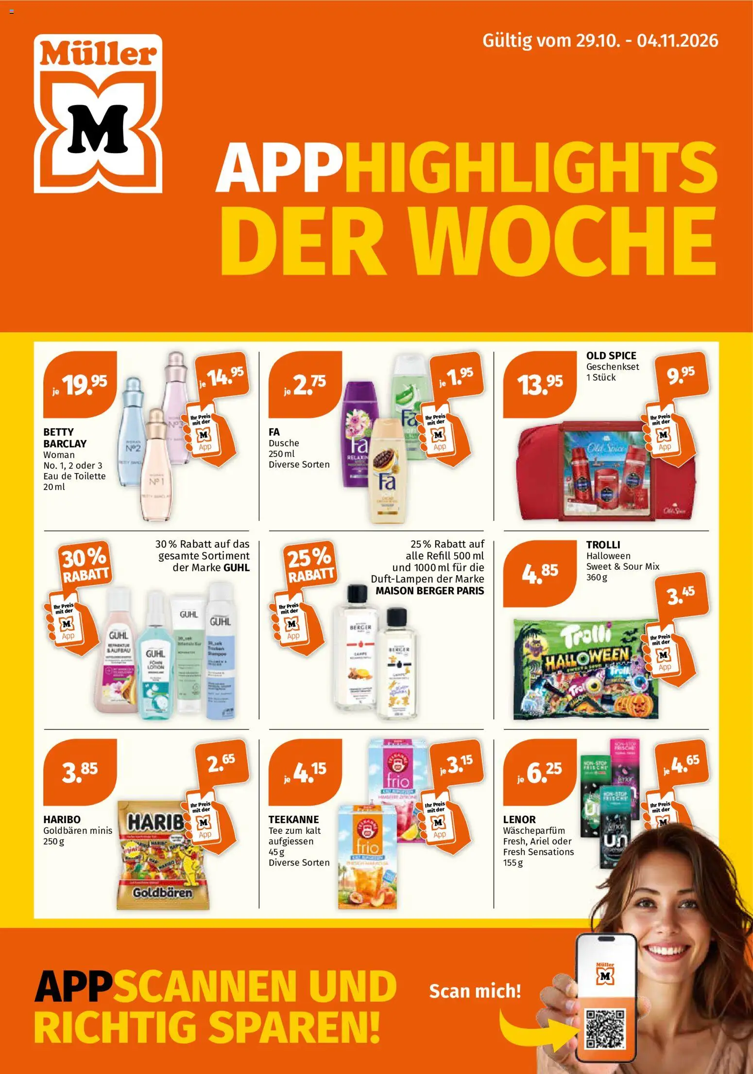 Vorschau des Merkblatts Müller aktionen App Highlights der Woche vom Shop Müller gültig von 29.10.2026 bis 04.11.2026