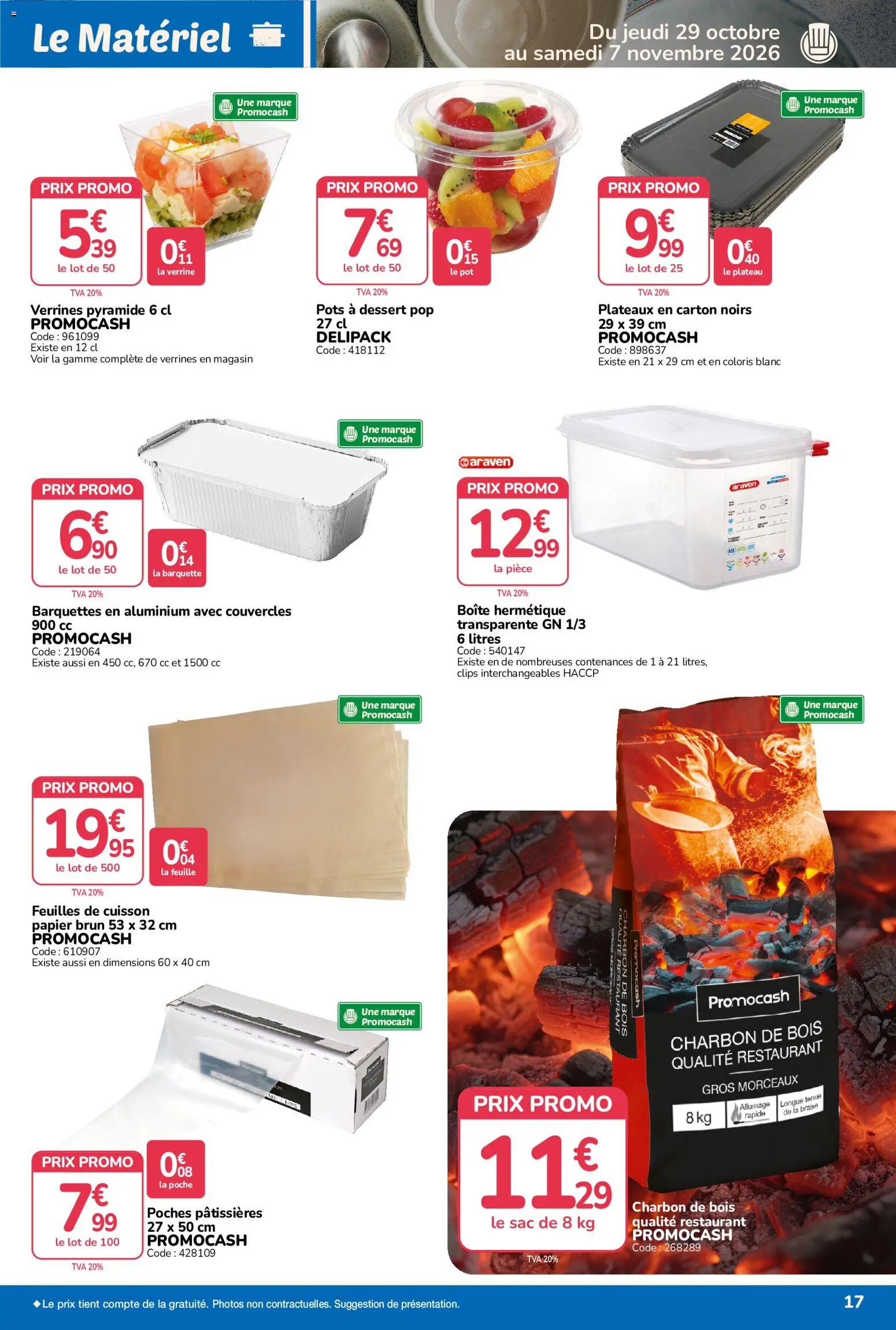 Prévisualisation de Promocash catalogue Rendez-vous Promos du magasin Promocash formulaire valide 29/10/2026 - Dessert, Sac, Verrines, Plateau, Charbon De Bois