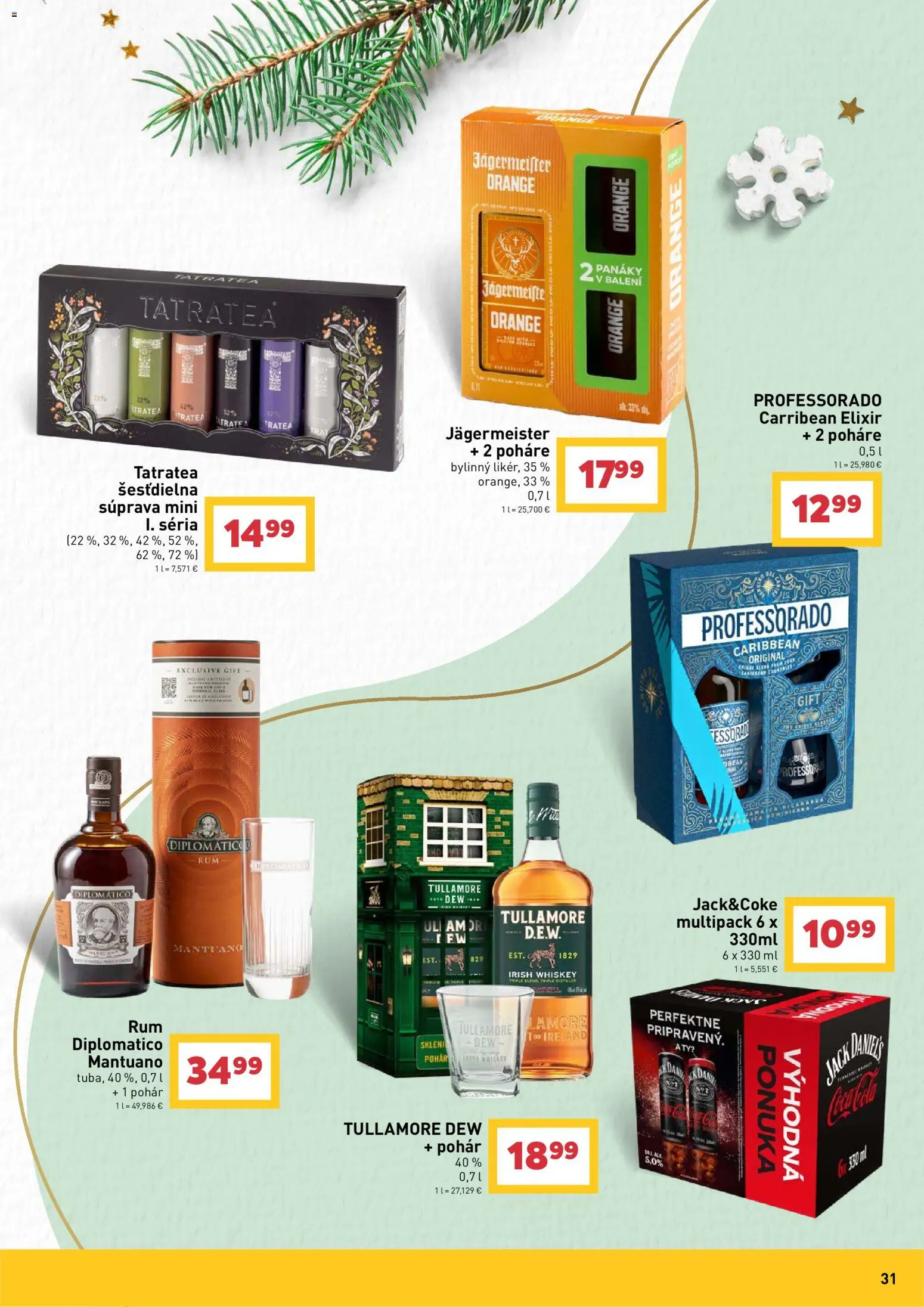 Náhľad Billa letáku platného od 14.10.2026 - Rum, Diplomatico, Jägermeister, Diplomático rum, Tullamore Dew, Poháre, Jack Daniel's, Diplomático Mantuano